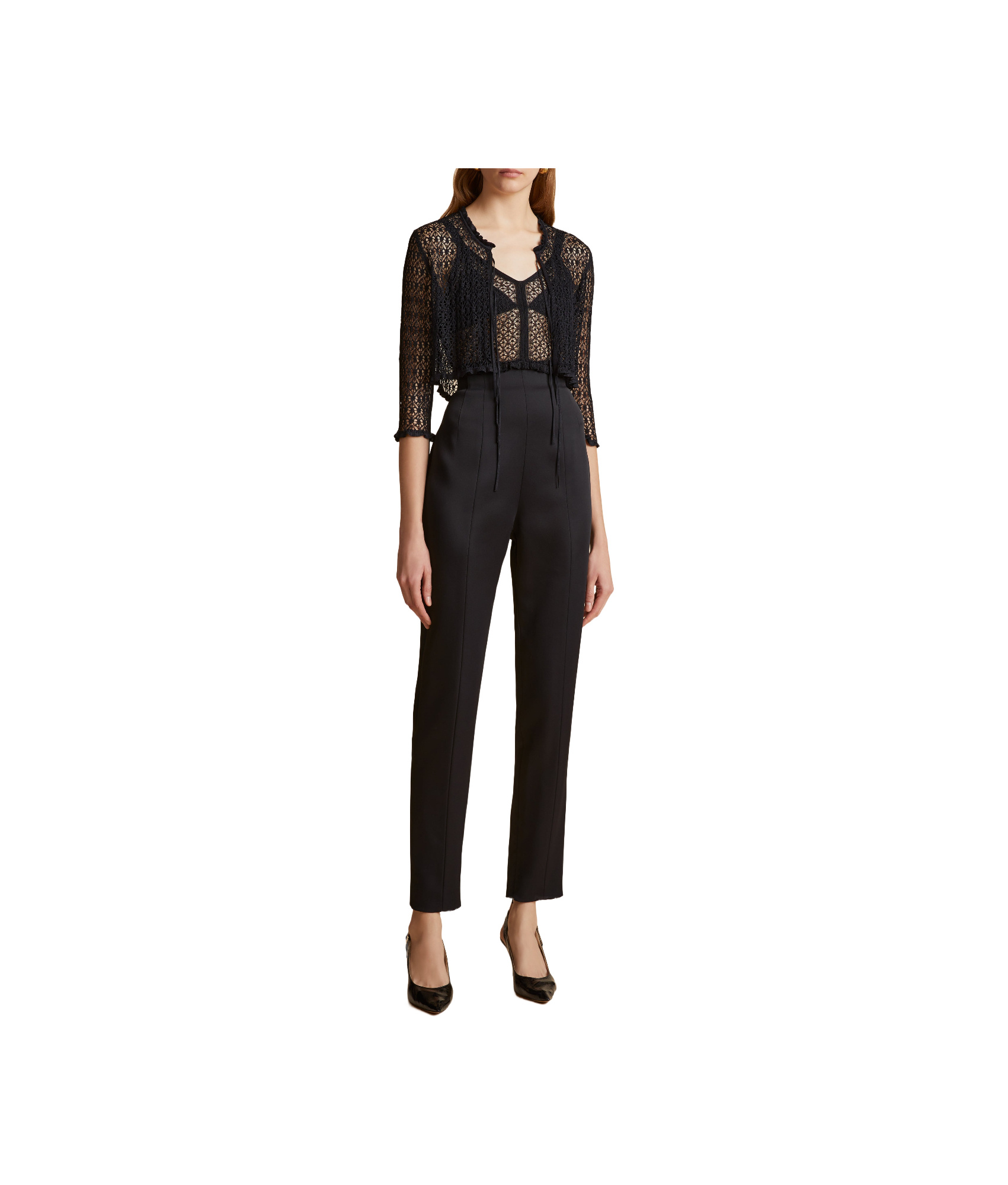 Khaite High-waisted Pipe Pants In Black