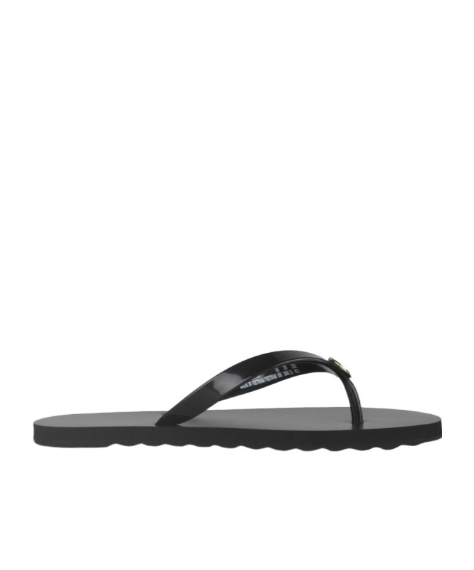 Coach Logo Flip-flops In Black
