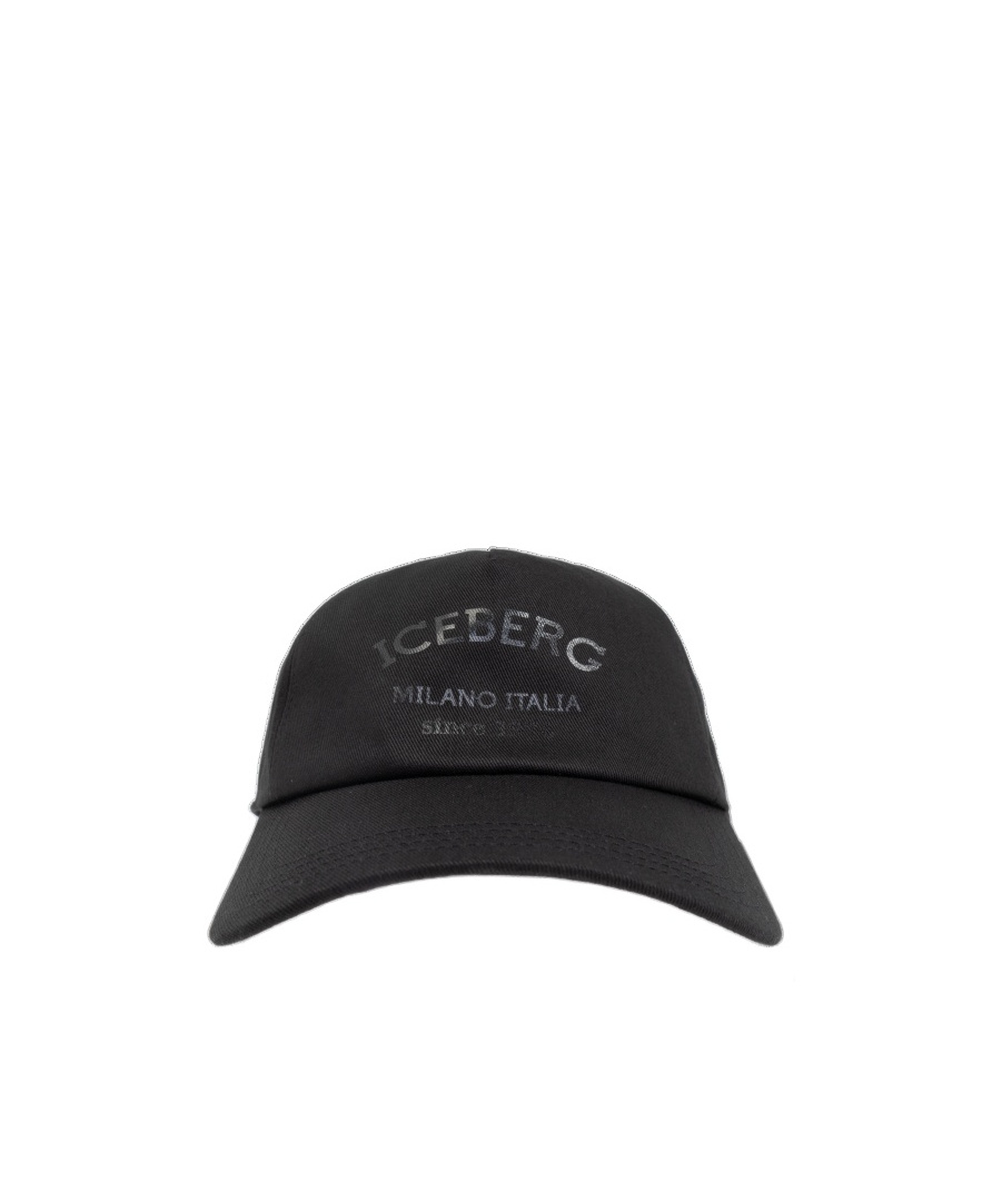 Iceberg Letter Detail Hat In Black