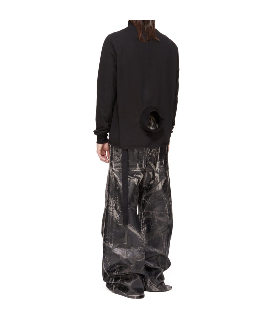 Rick Owens Drkshdw High-neck Cotton Sweatshirt In Black