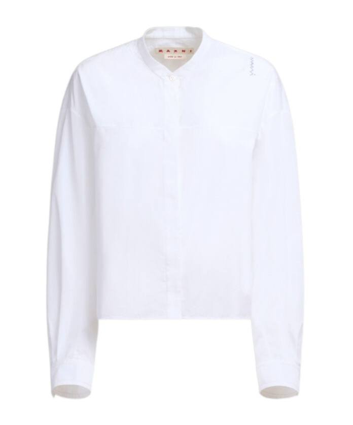 Marni Cotton Shirt In Lily White
