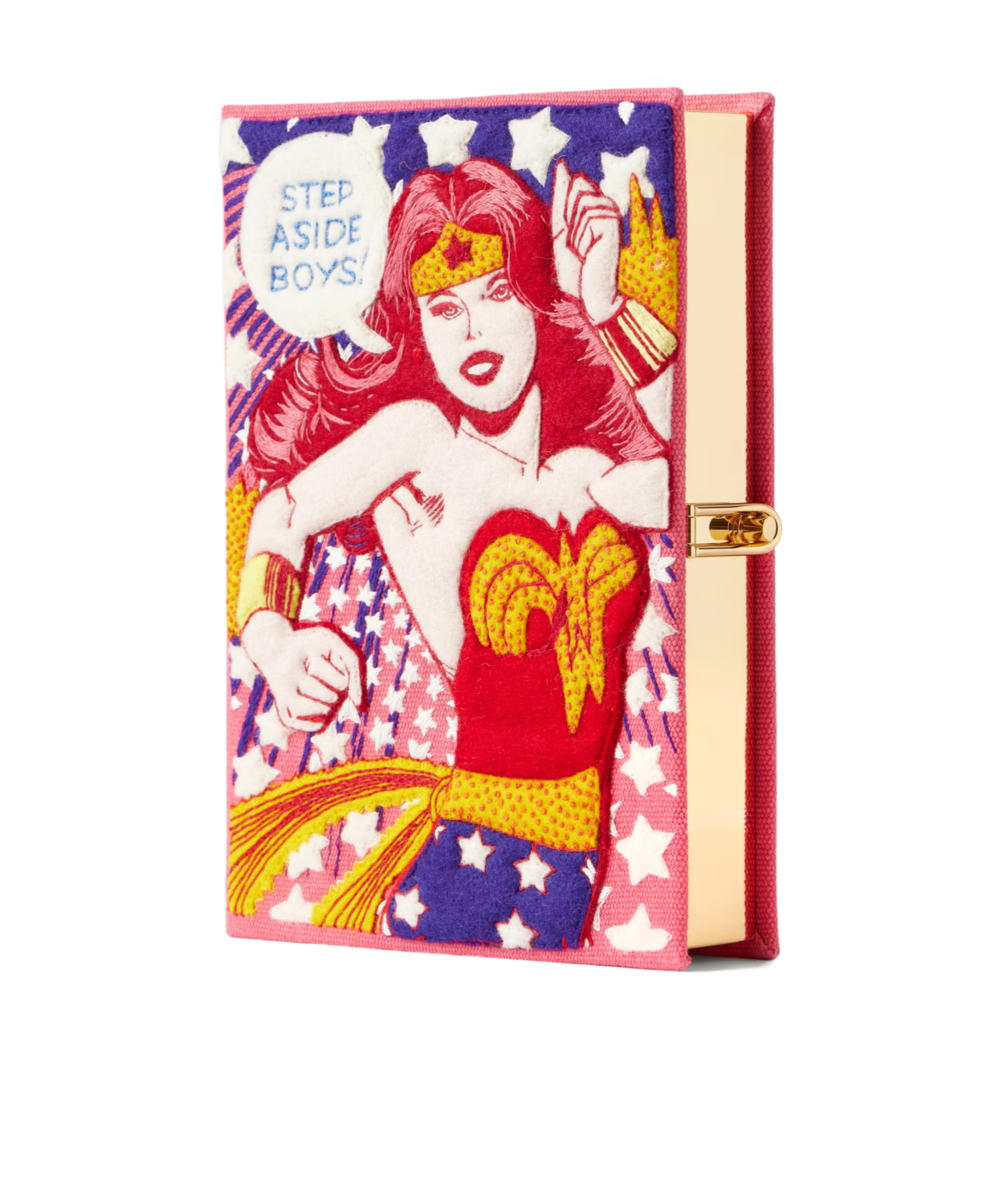 Olympia Le-tan Cartoon Embroidered Clutch In Red
