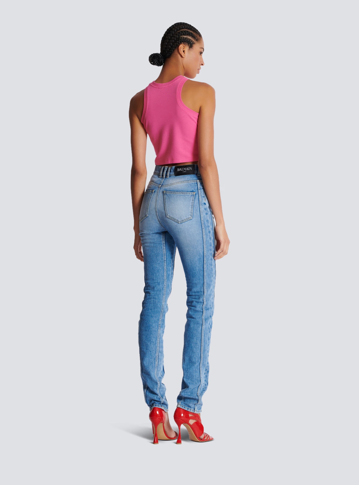 Balmain High-rise Slim-cut Jeans In Blue