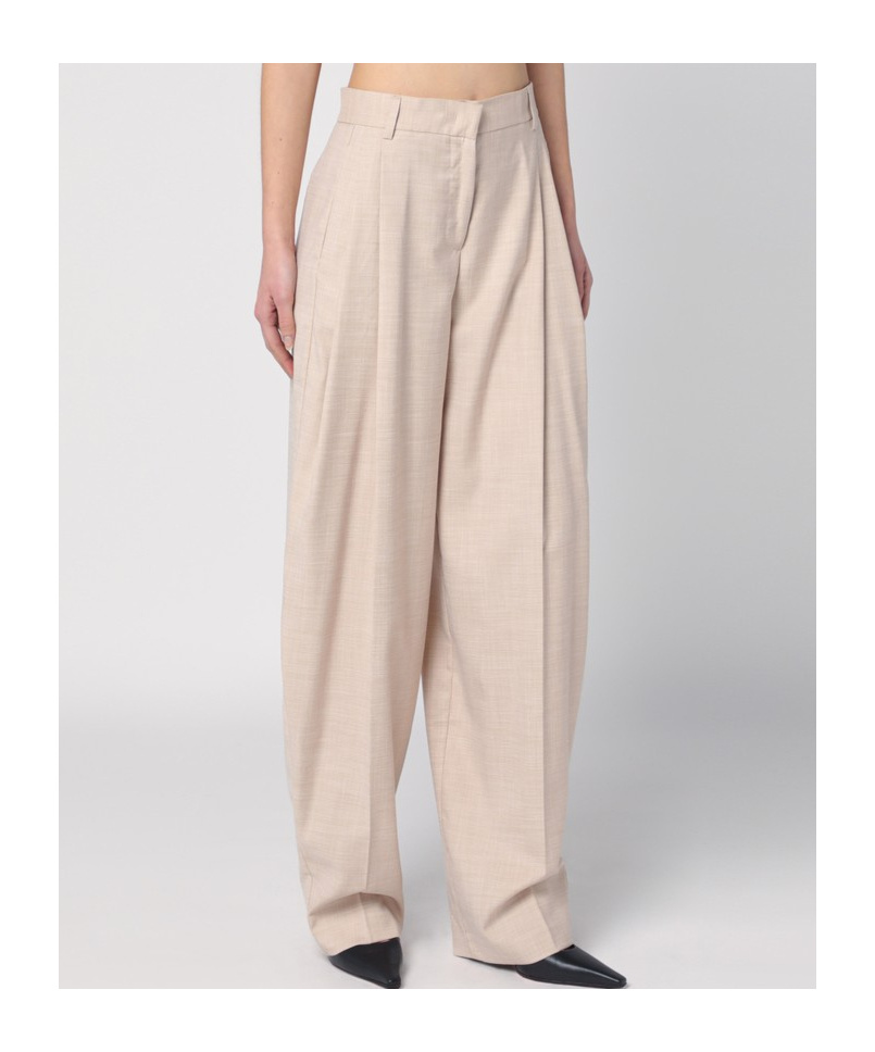 The Andamane Belt-loop Casual Pants In Nude