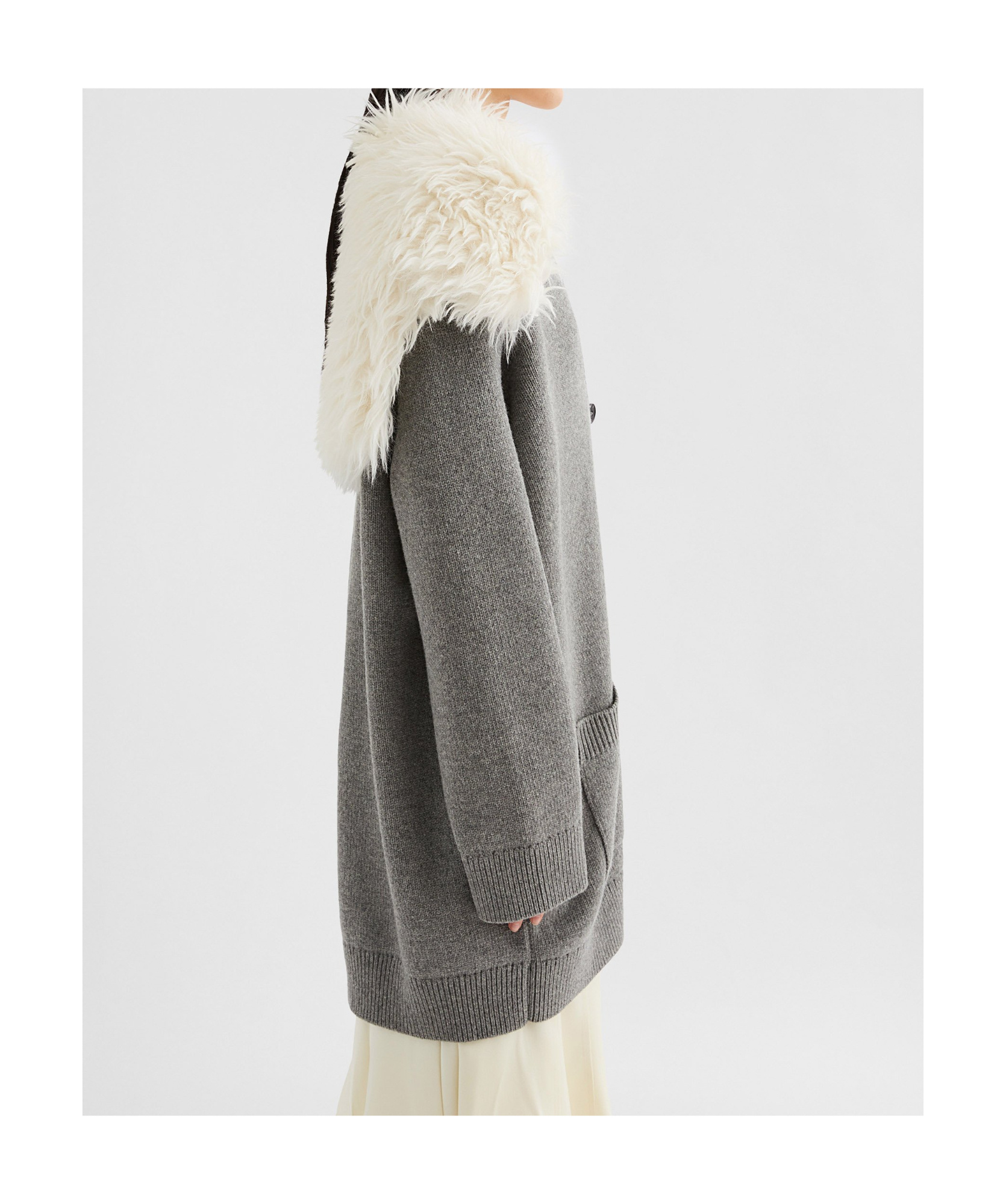 Jil Sander Wool, Cotton, And Cashmere-blend Cardigan In Gray