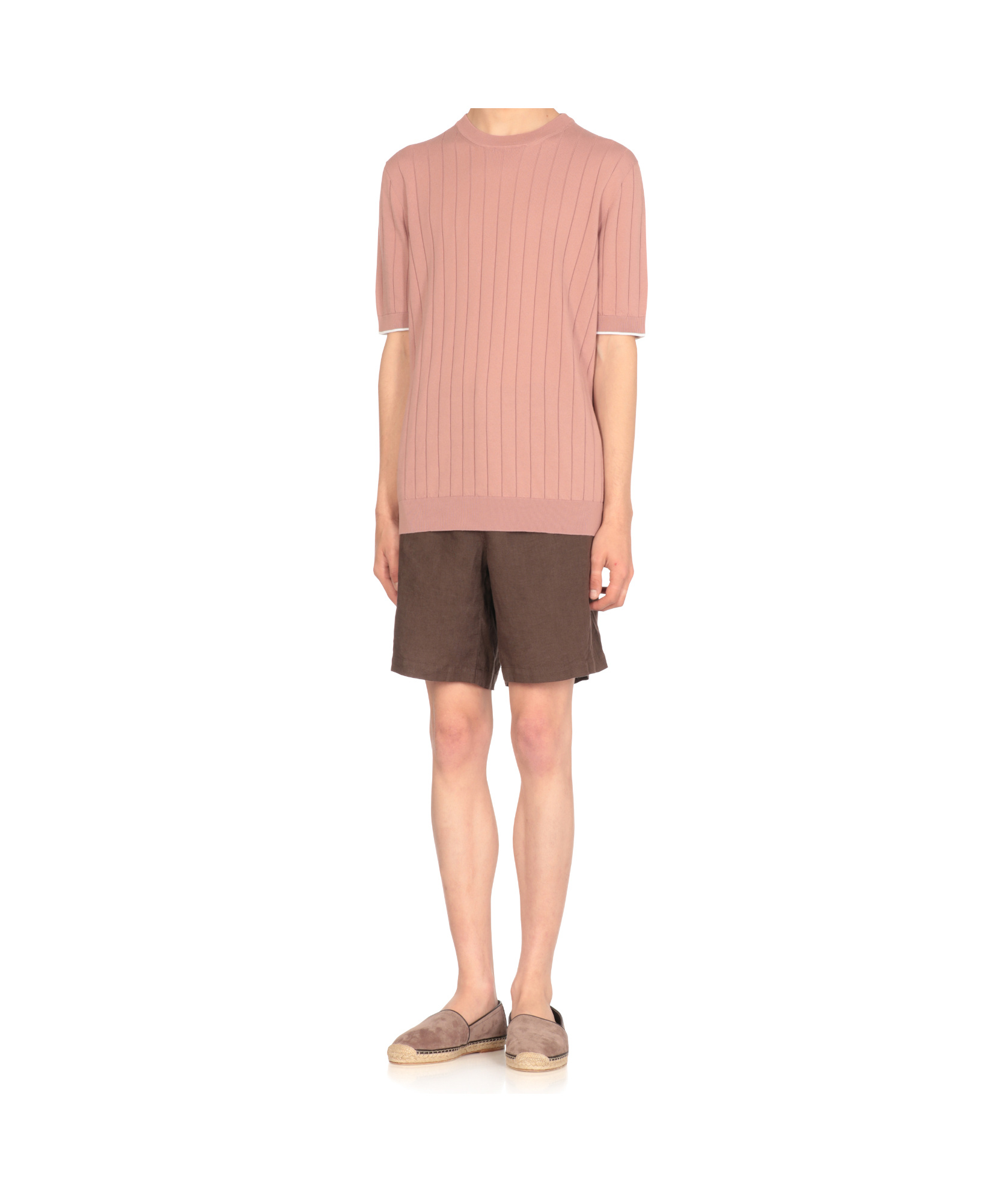 Peserico Short Sleeves Crew Neck T-shirt In Pink