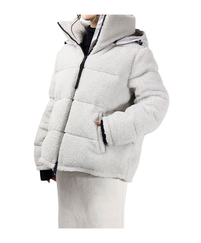 Herno Women's Quilted Hooded Down Jacket In White