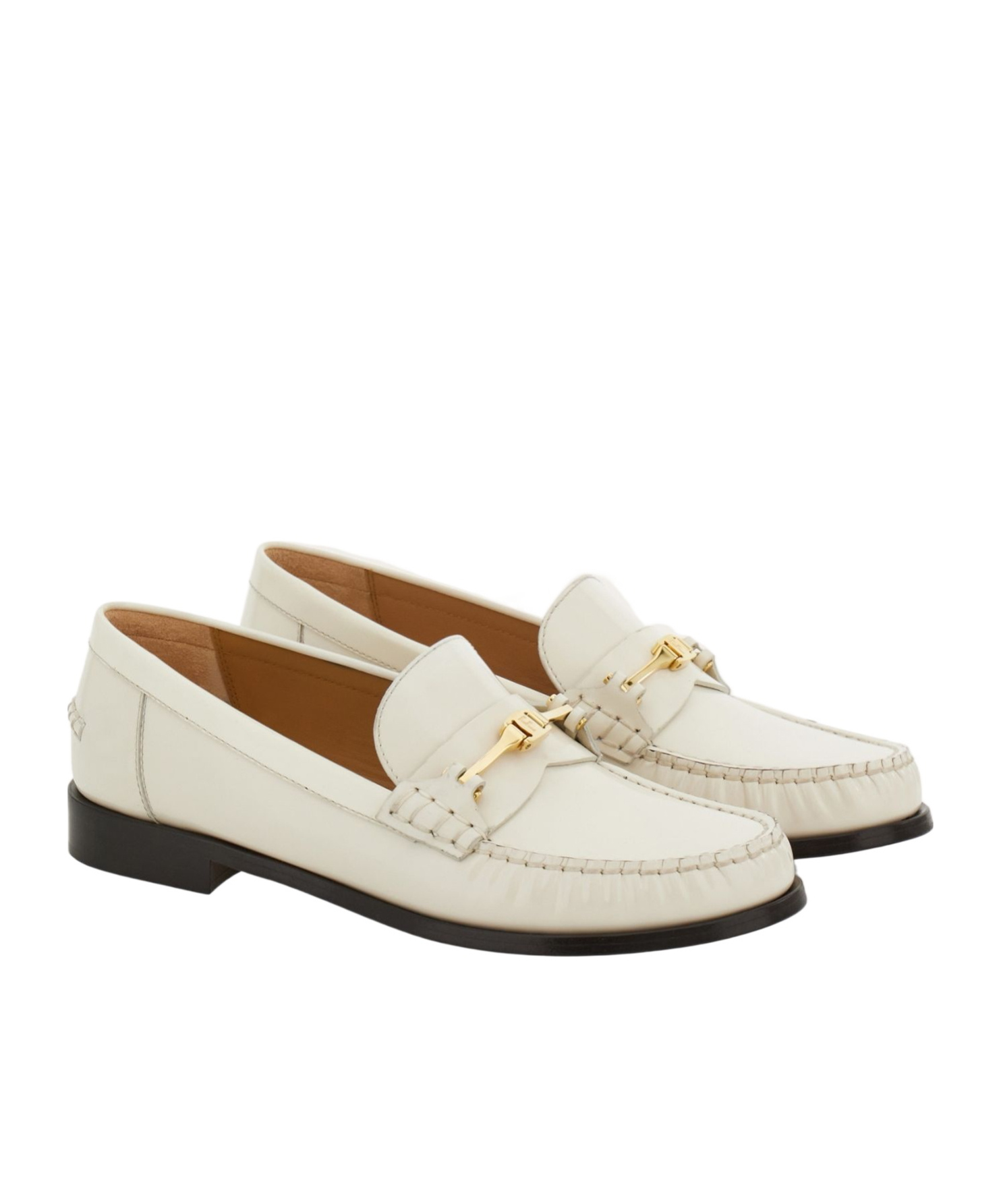 Ferragamo Harry Leather Loafers Hardware Toe In Brown