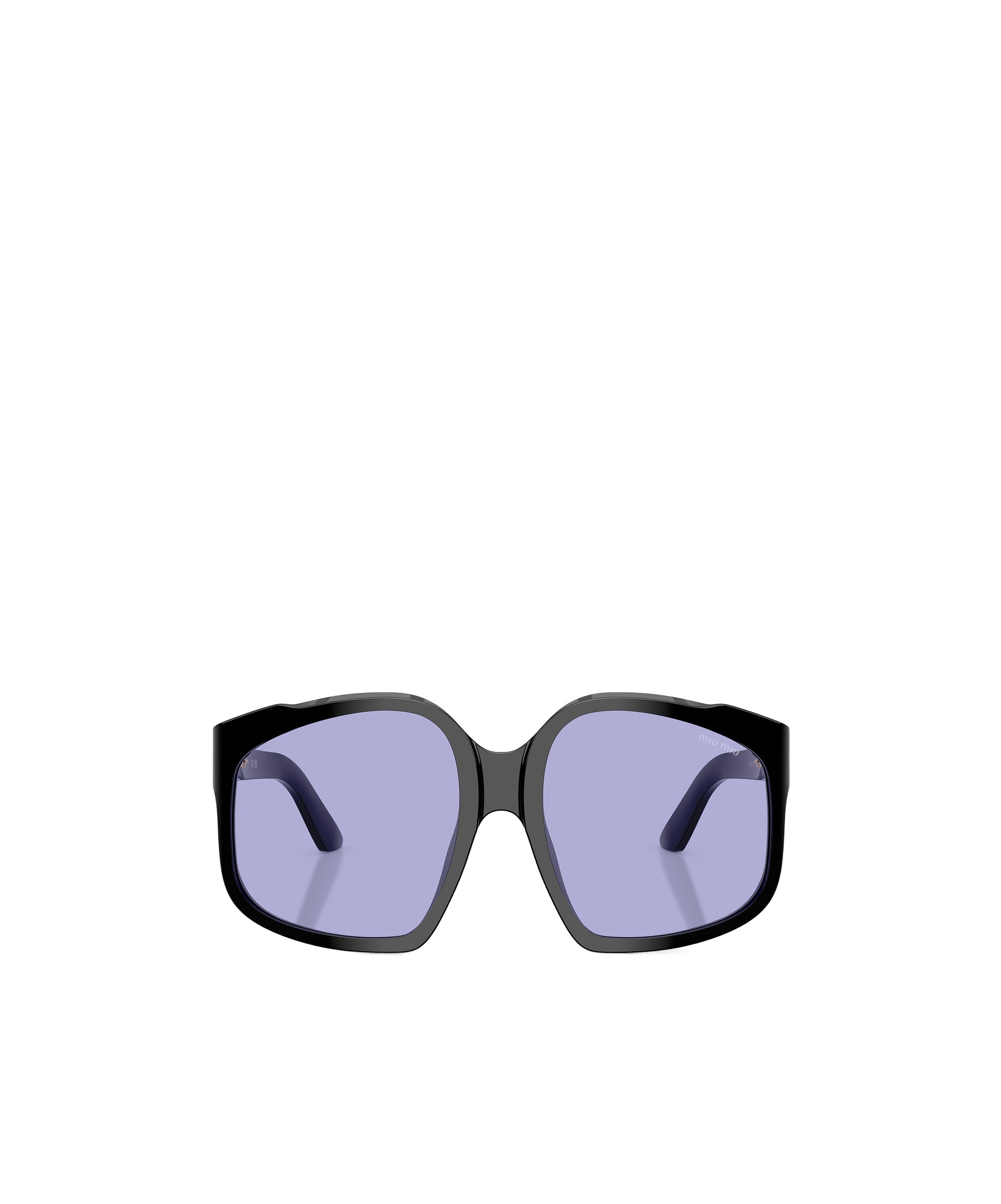 Miu Miu Oversized Geometric Frame Sunglasses With Elegant Detailing In Blue