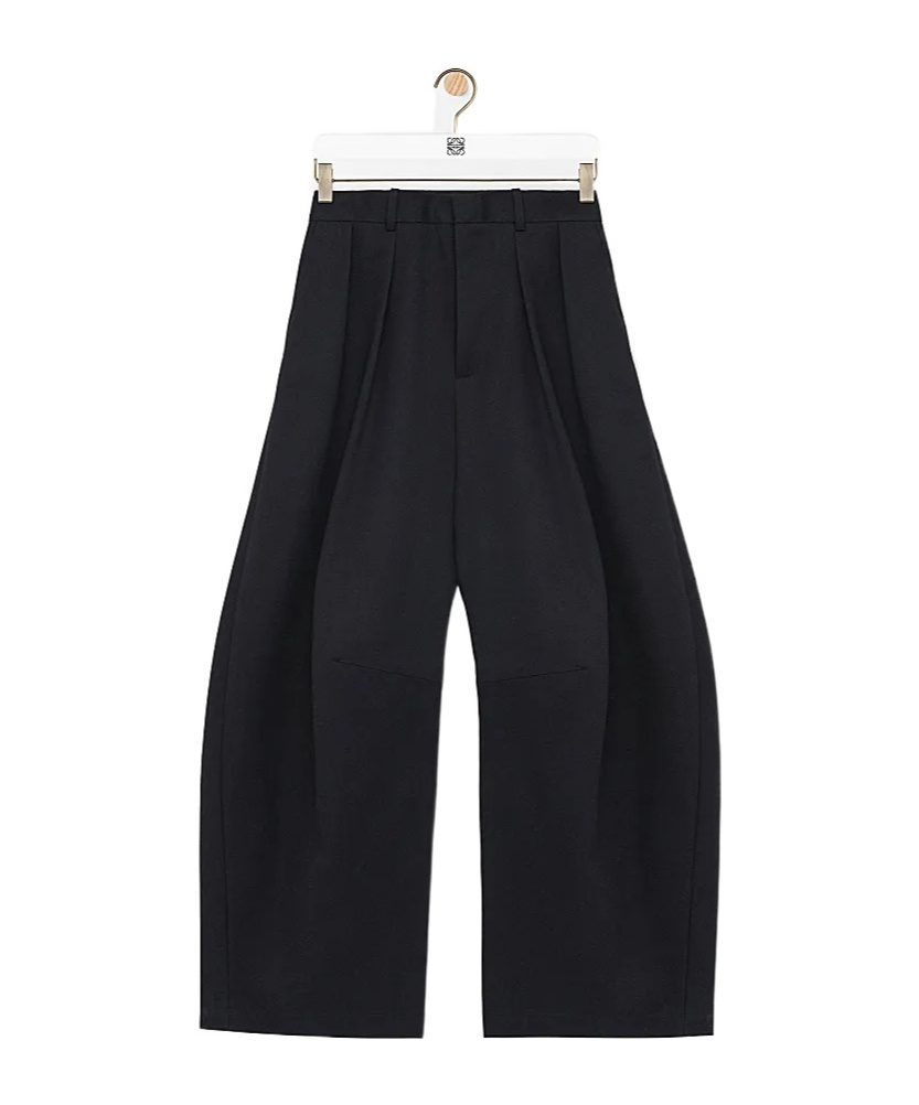 Loewe Barrel Trousers In Cotton And Silk In Black