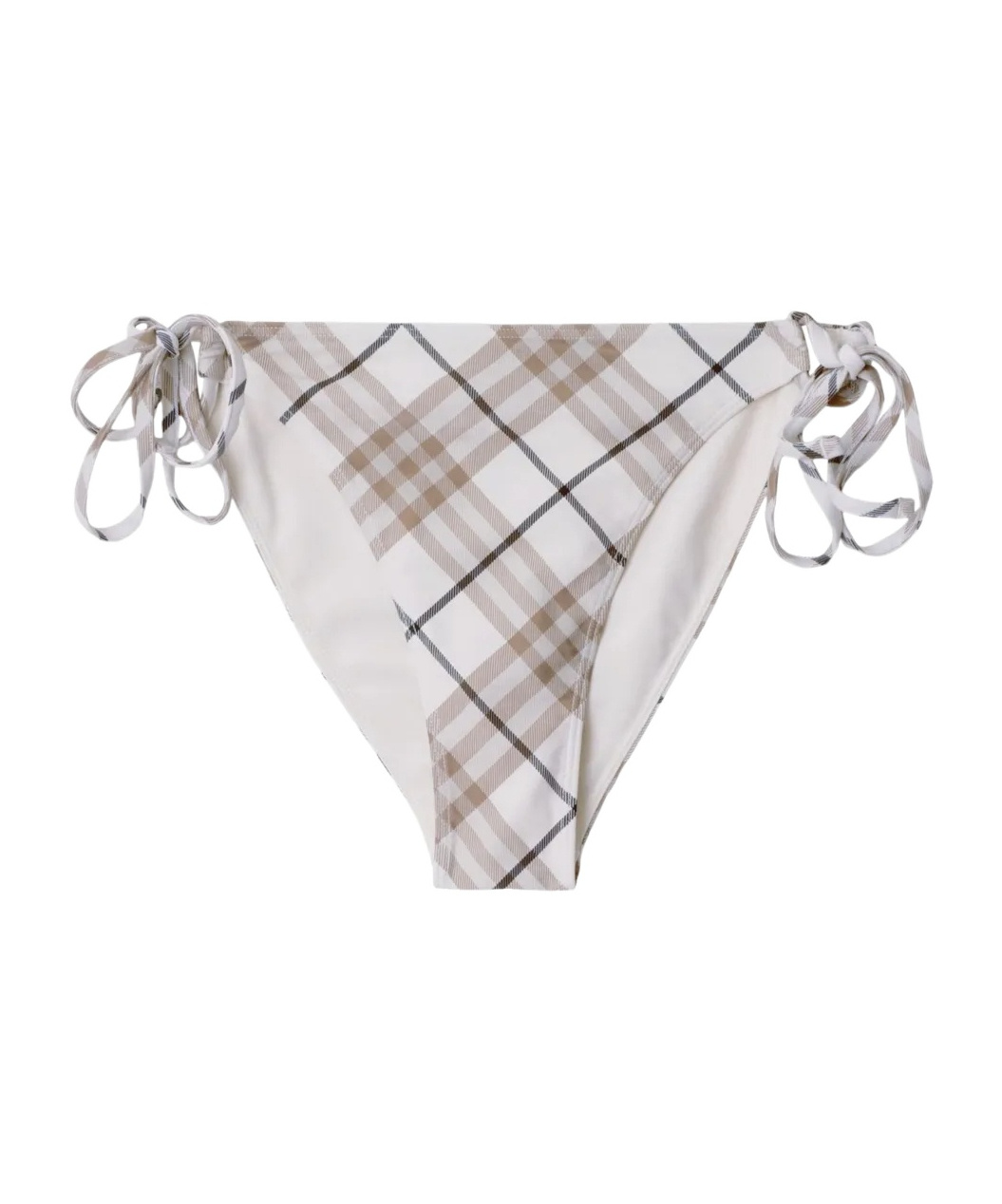 Shop Burberry Checkered Bikini Briefs In White