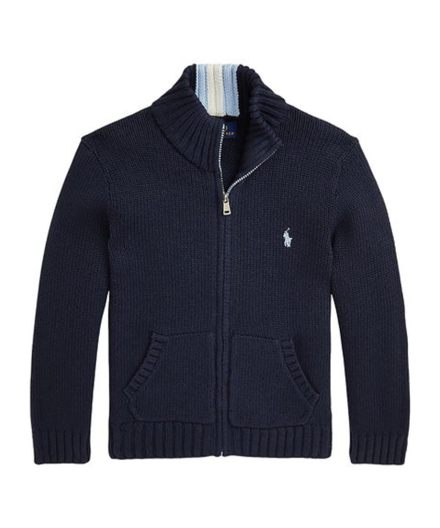 Polo Ralph Lauren Zipper Cardigan In Blue