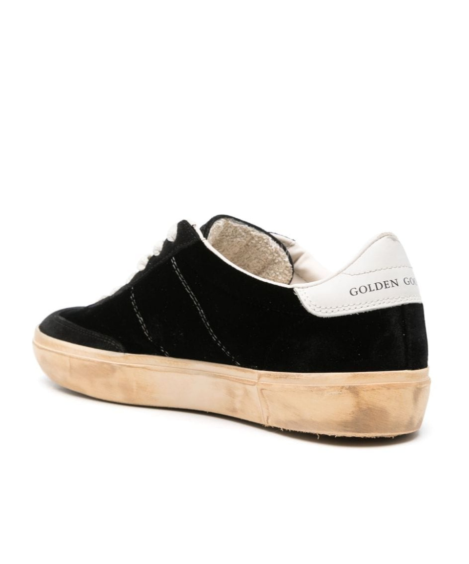 Golden Goose Soul Star Velvet Suede Low-top Sneakers In Black