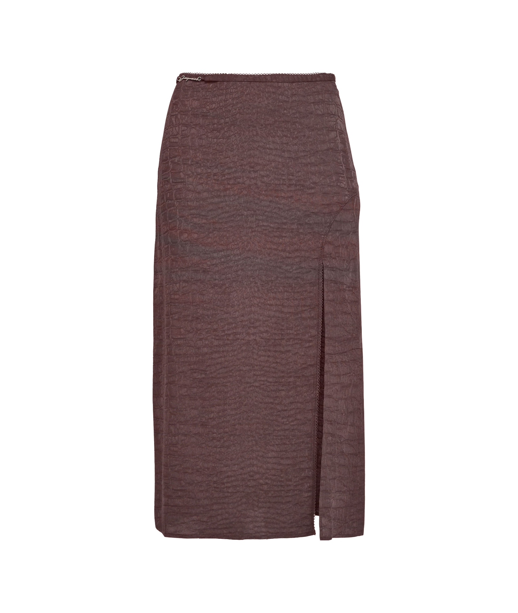 Jacquemus Slit Detail Skirt In Brown