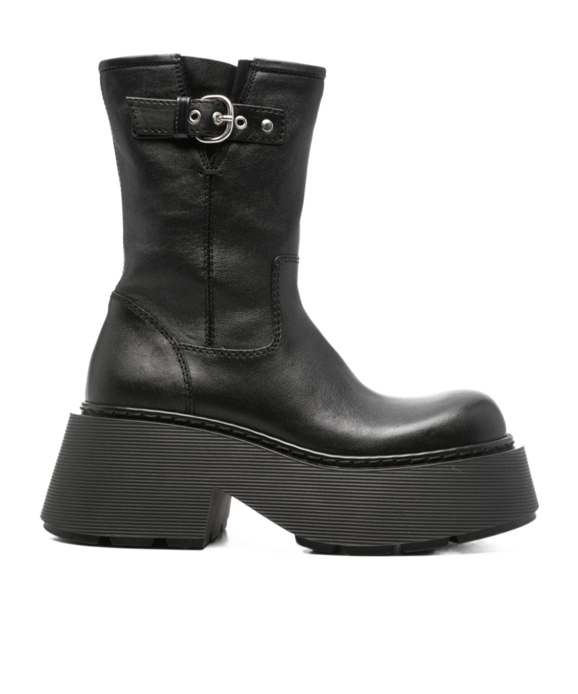 Shop Vic Matie Leather Platform Ankle Boots In Black