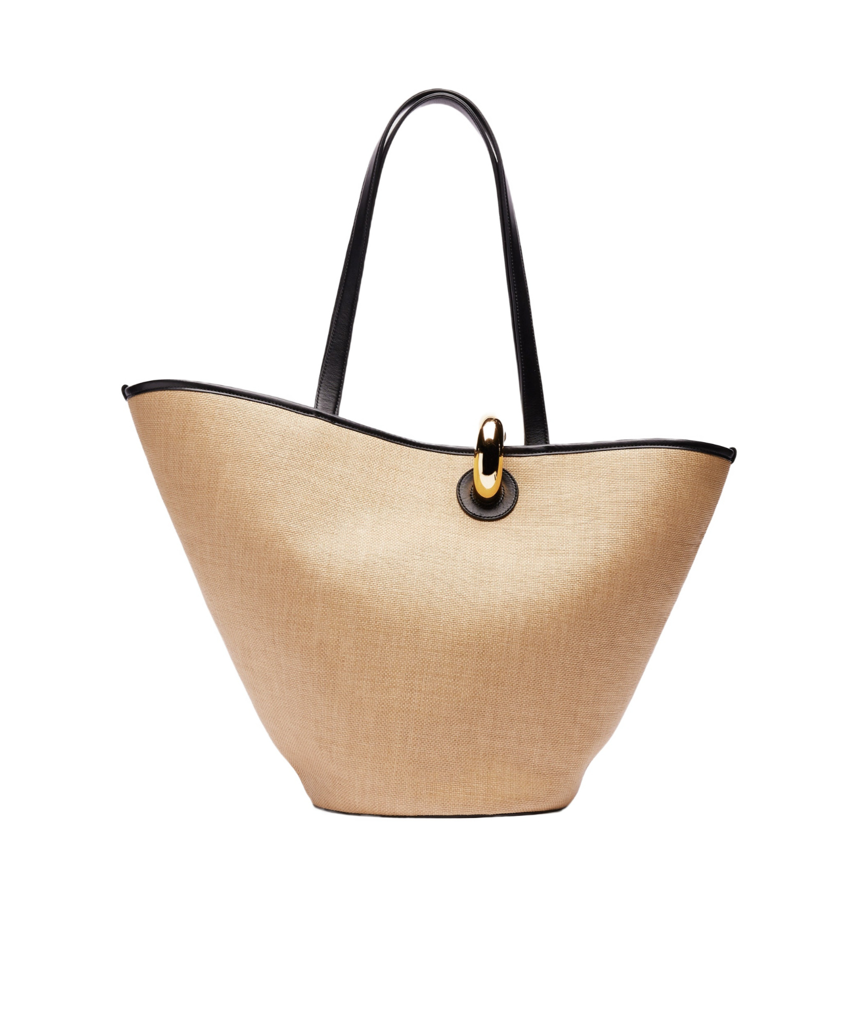 Jacquemus Le Bambola Leather-trimmed Basket Bag In Nude