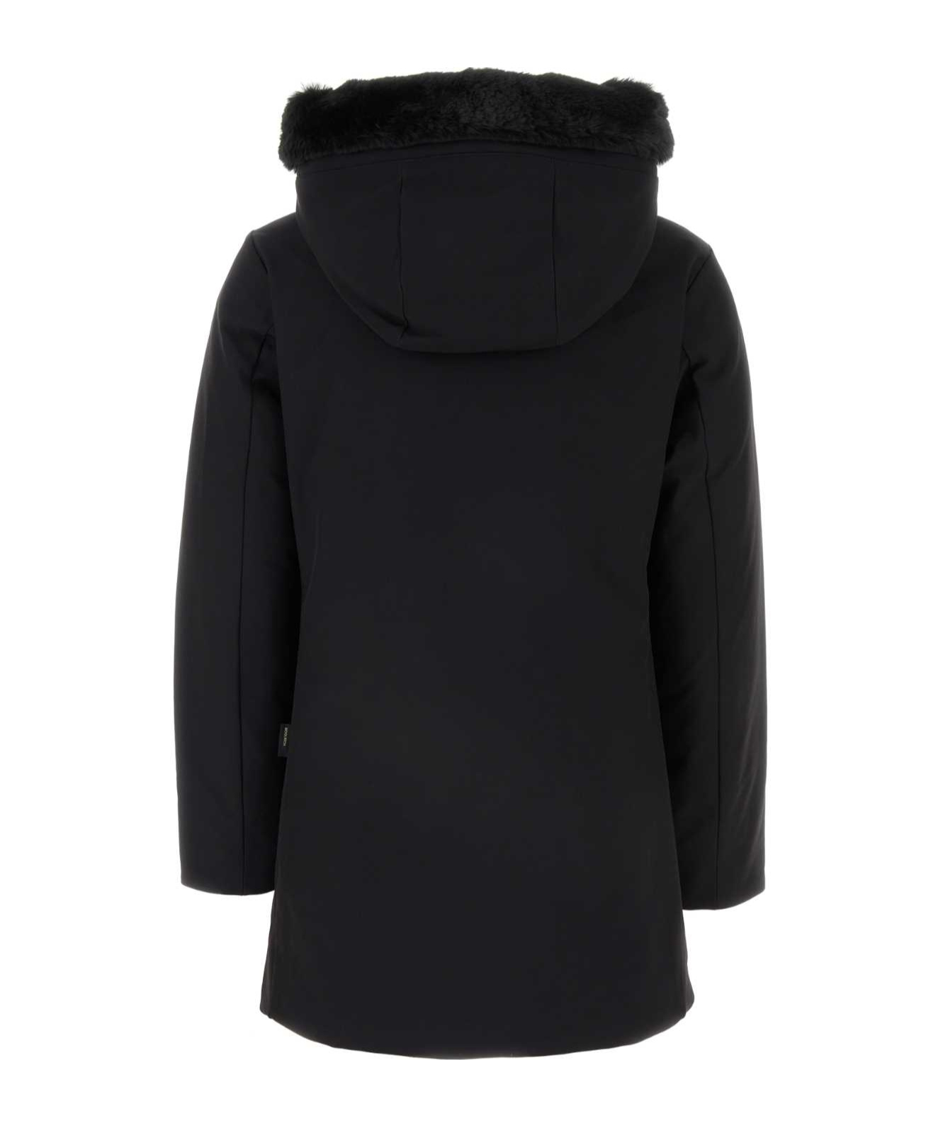 Woolrich Black Stretch Polyester Firth Down Jacket In Black
