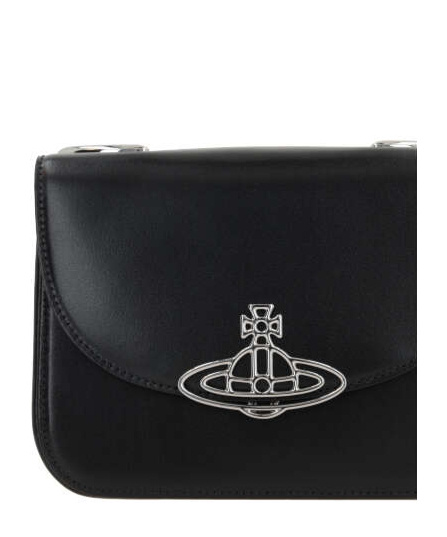 Vivienne Westwood Womens Black Linda Logo-plaque Leather Cross-body Bag In Black