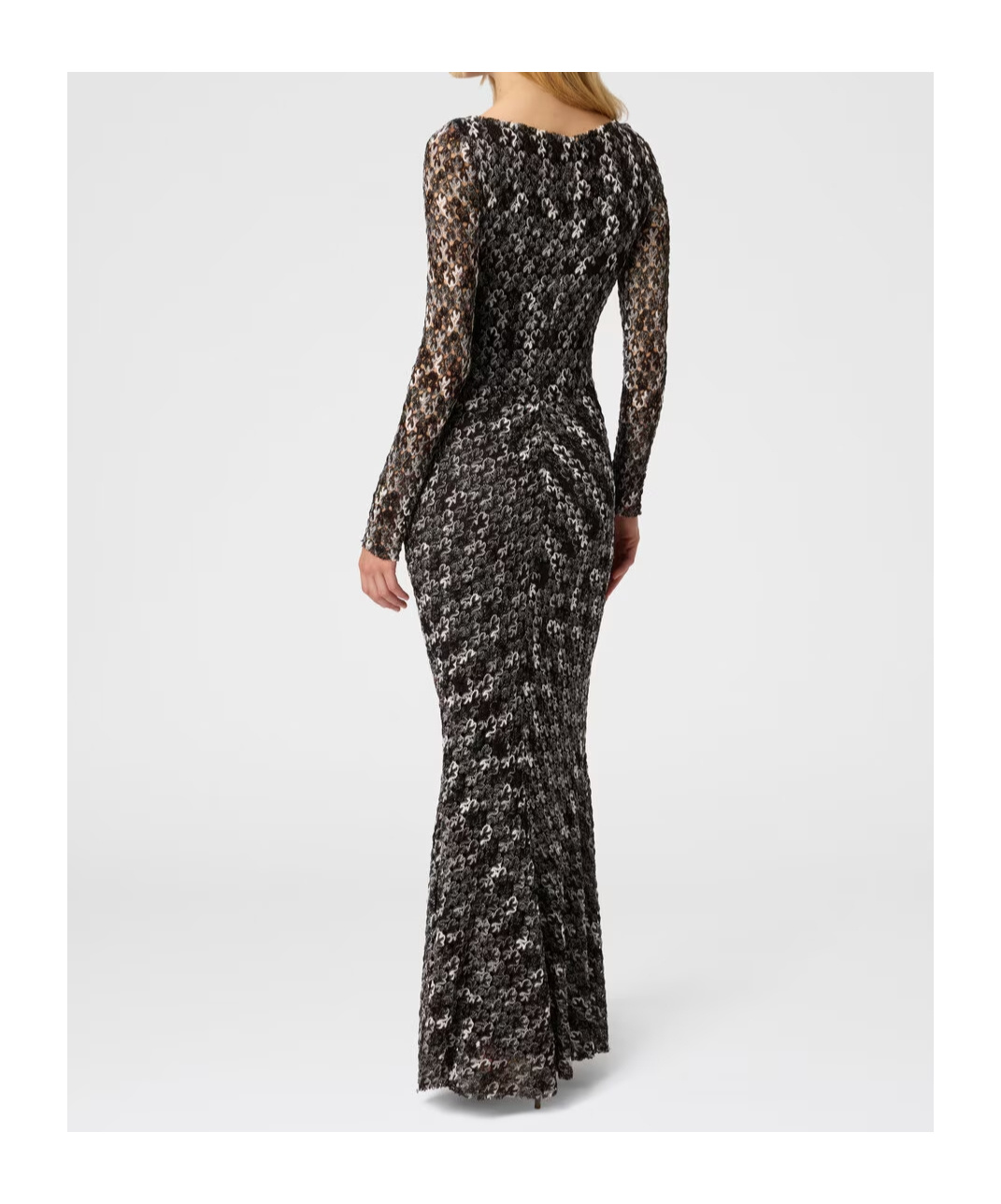 Missoni Long Double Layer Boat Neck Dress Dresses Multicolor In Black