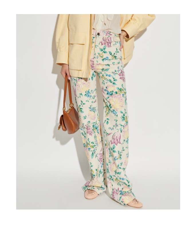 Chloé Printed Rigid High-rise Flared Jeans In Multi