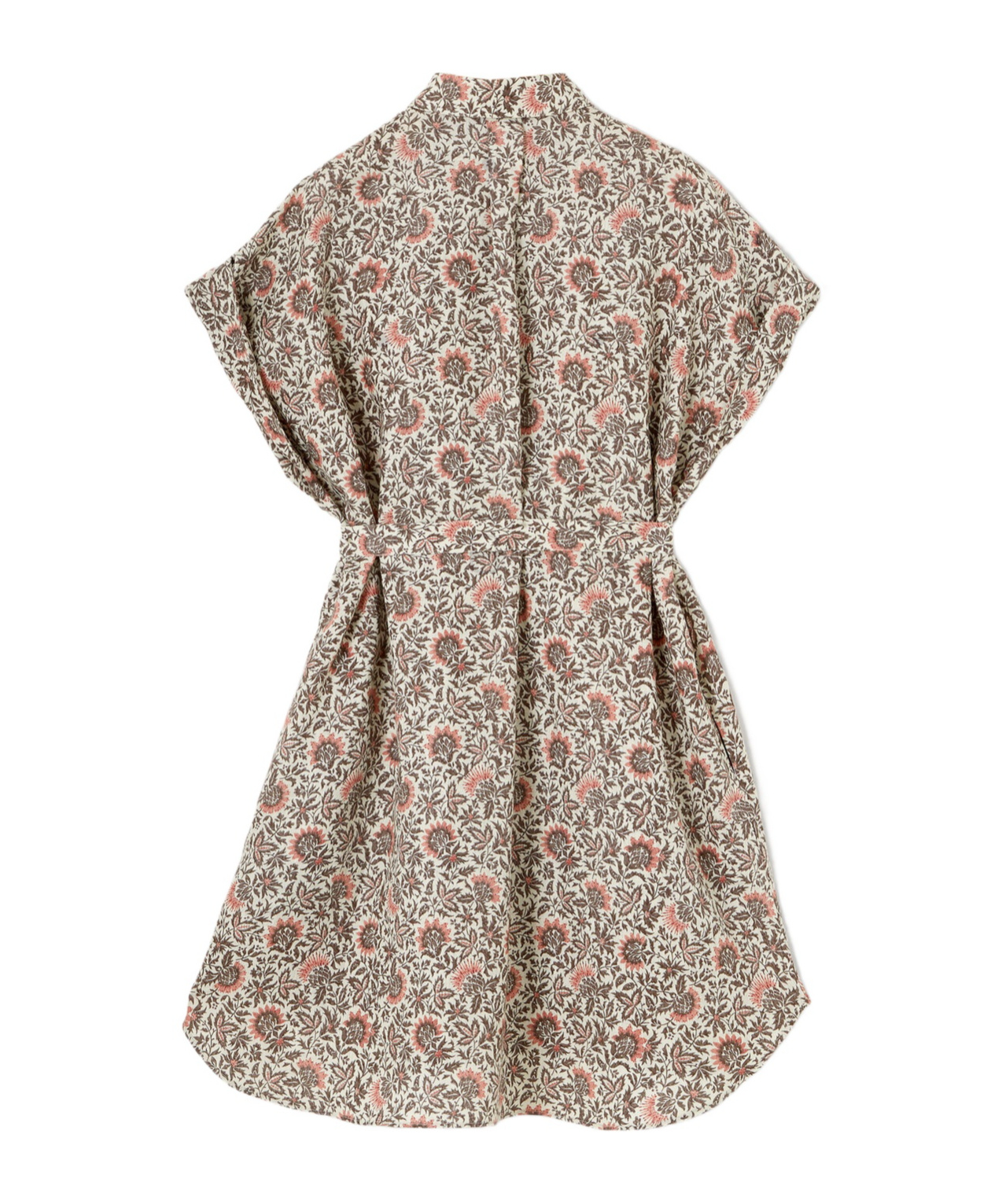 Loro Piana Idris Riserva San Nicolo Twill Belted Mini Shirtdress In Chalk Color/graphite Powder/dahlia Color