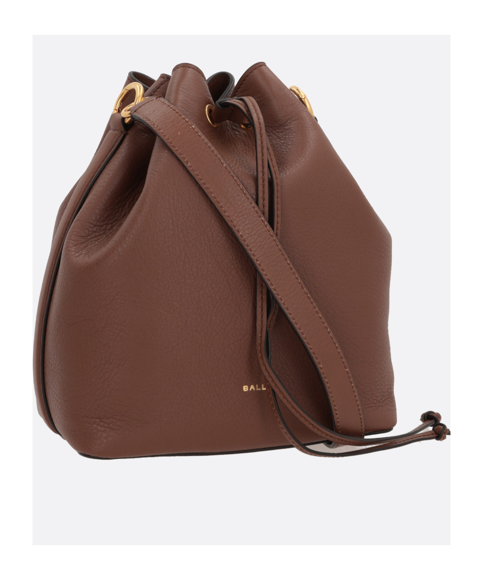 Bally Drawstring Leather Bucket Bag In Red