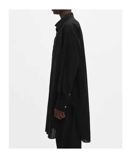 Ann Demeulemeester Dagbart Long Loose Shirt In Black