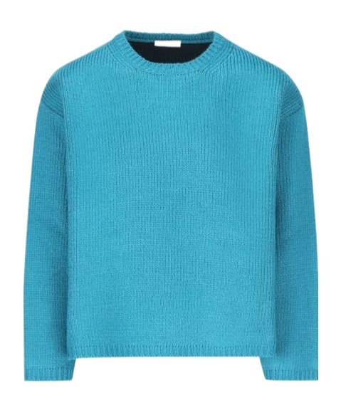 Valentino Crewneck Long-sleeved Jumper In Blue