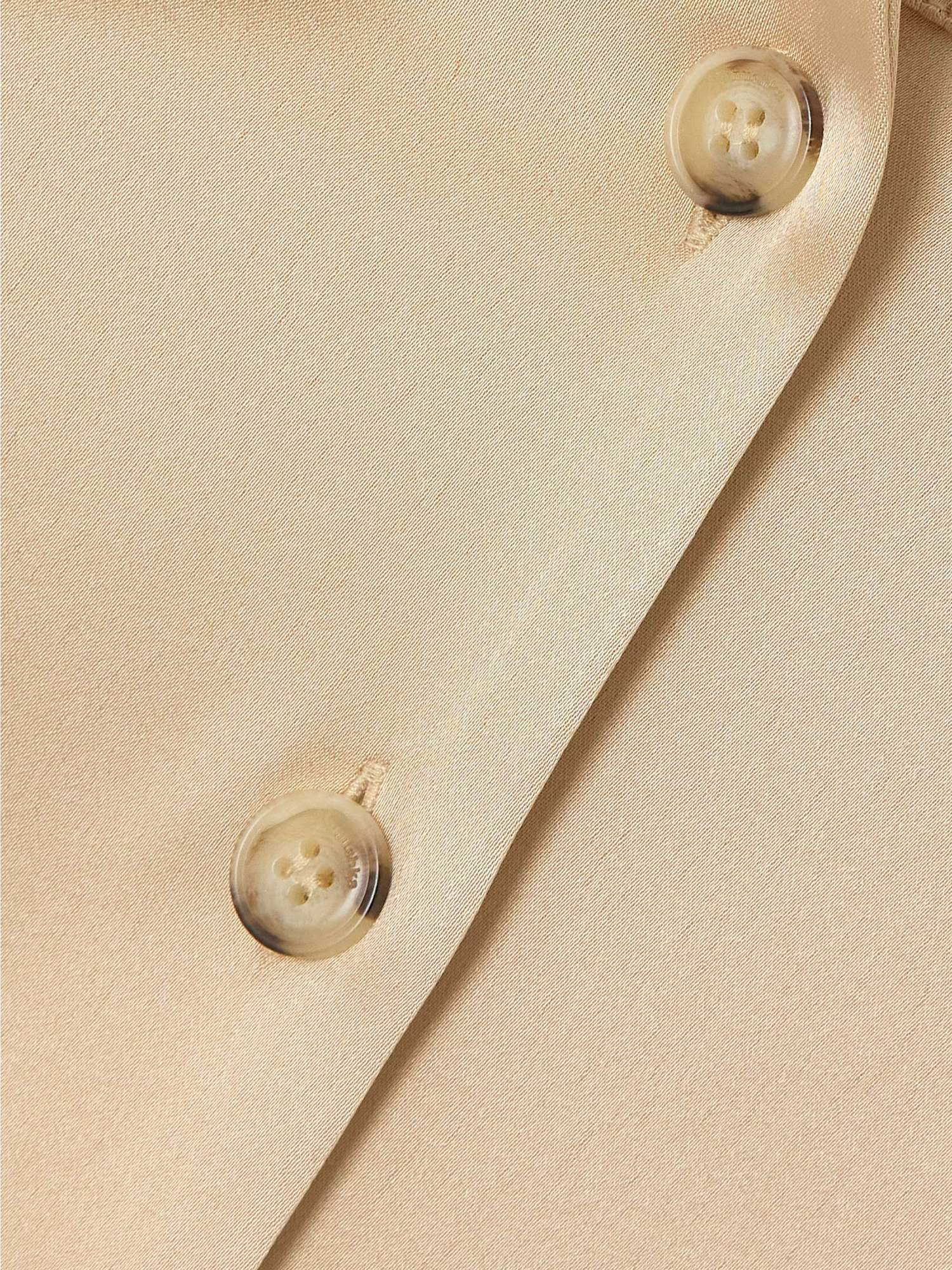 Nanushka Gitta Satin Shirt In Nude