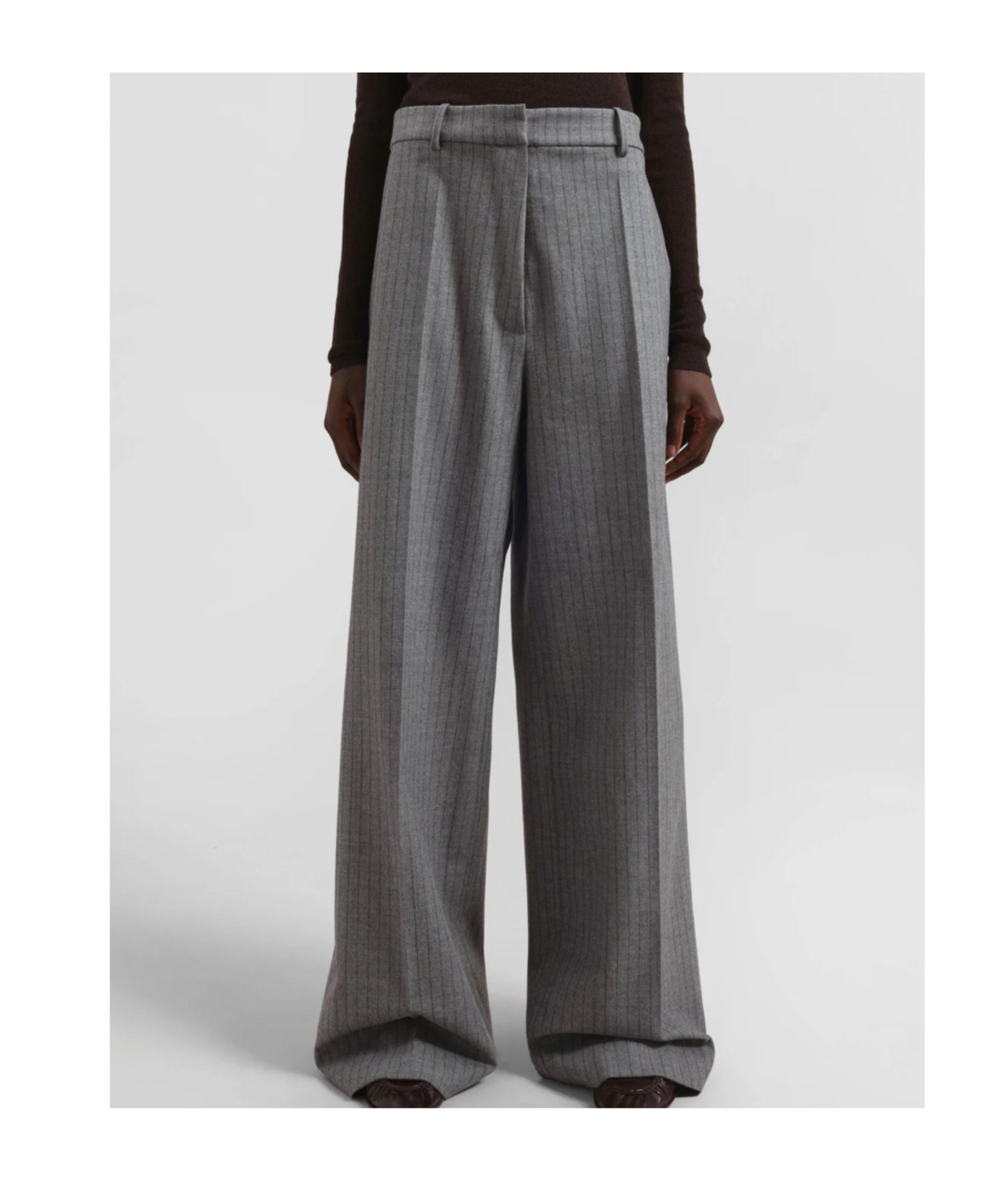 The Frankie Shop Casual Pants With Belt Loops In Gray