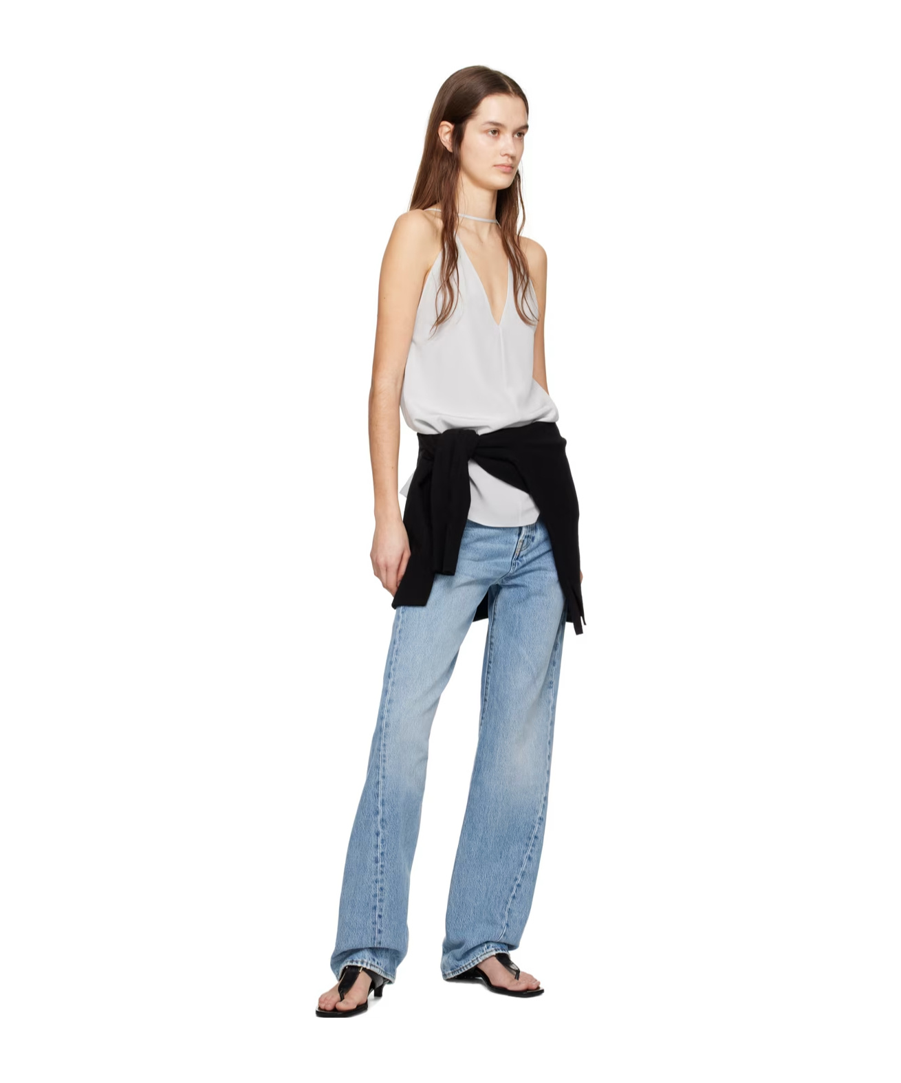 Totême Toteme Double-halter Silk Top Women In White