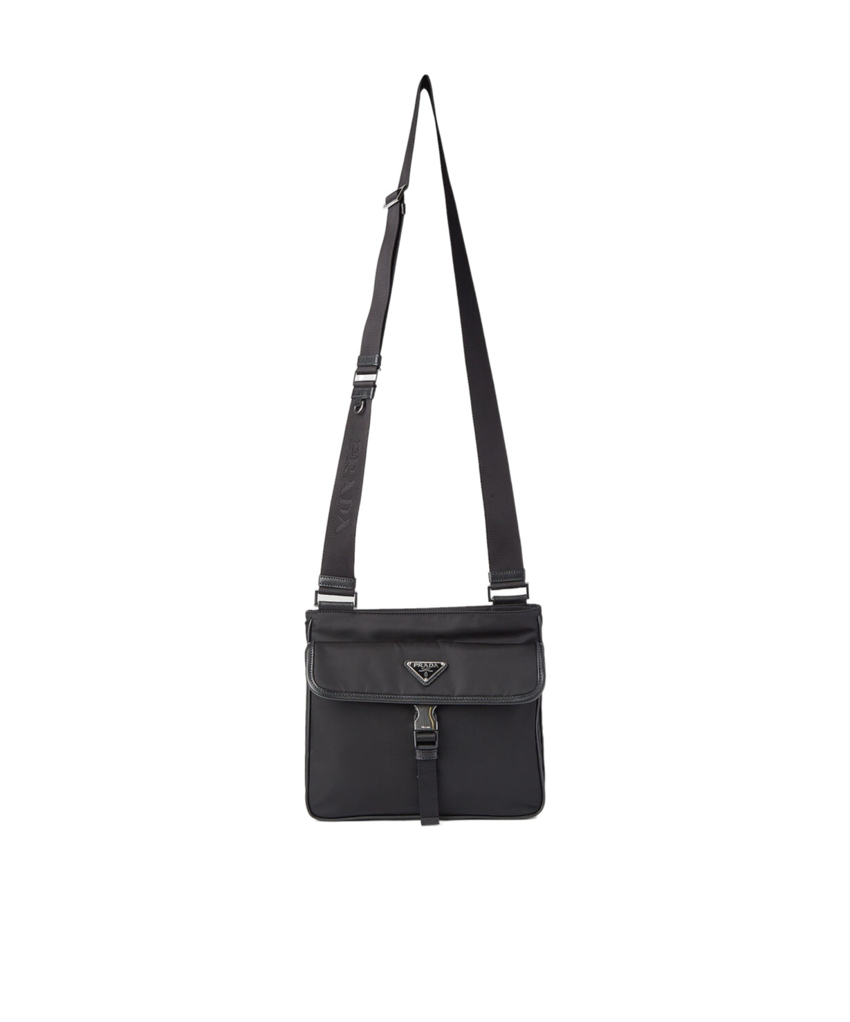 Prada Mens Black Re-nylon And Saffiano Leather Shoulder Bag In Black