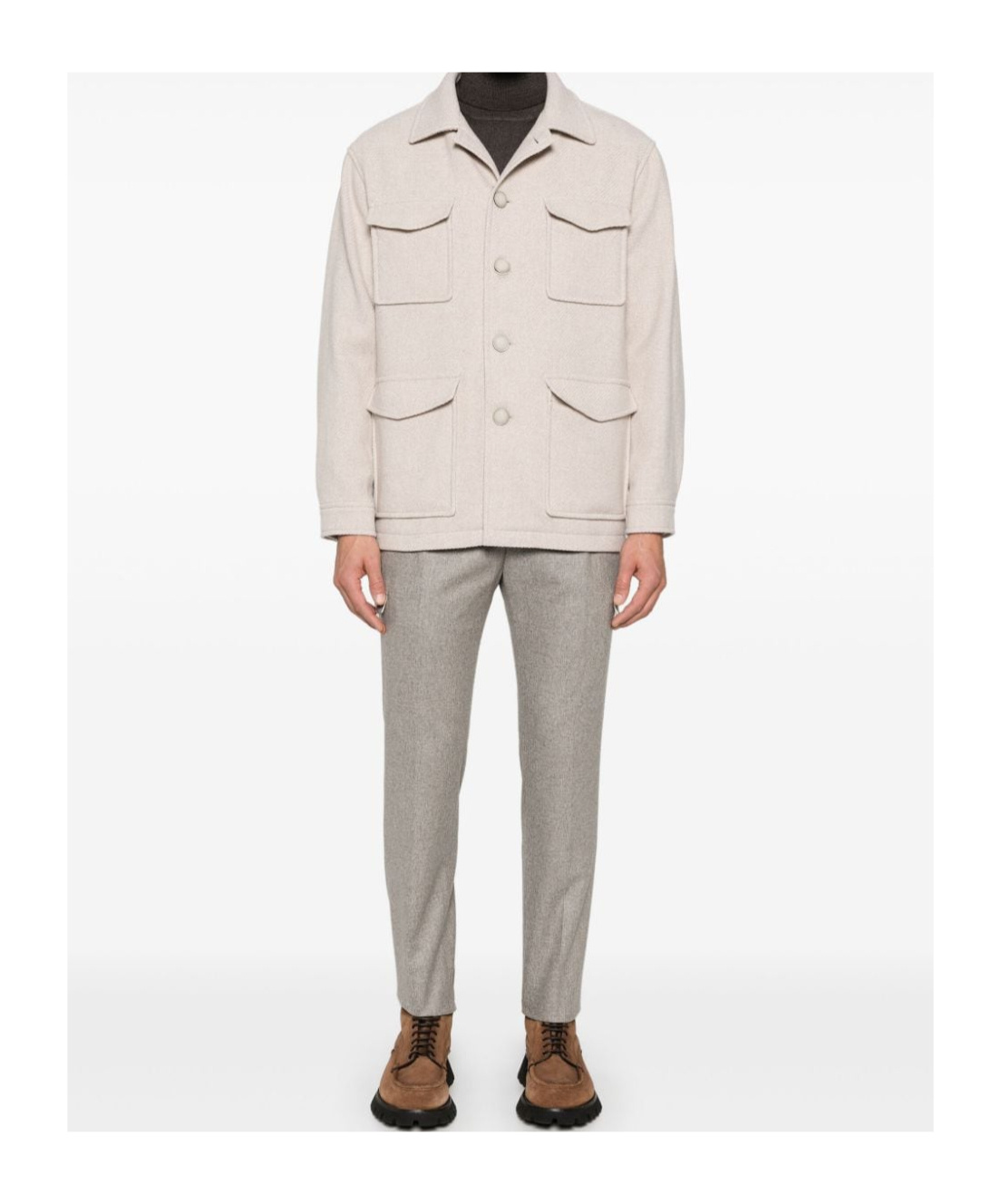 Shop Tagliatore Long-sleeved Casual Jacket In White