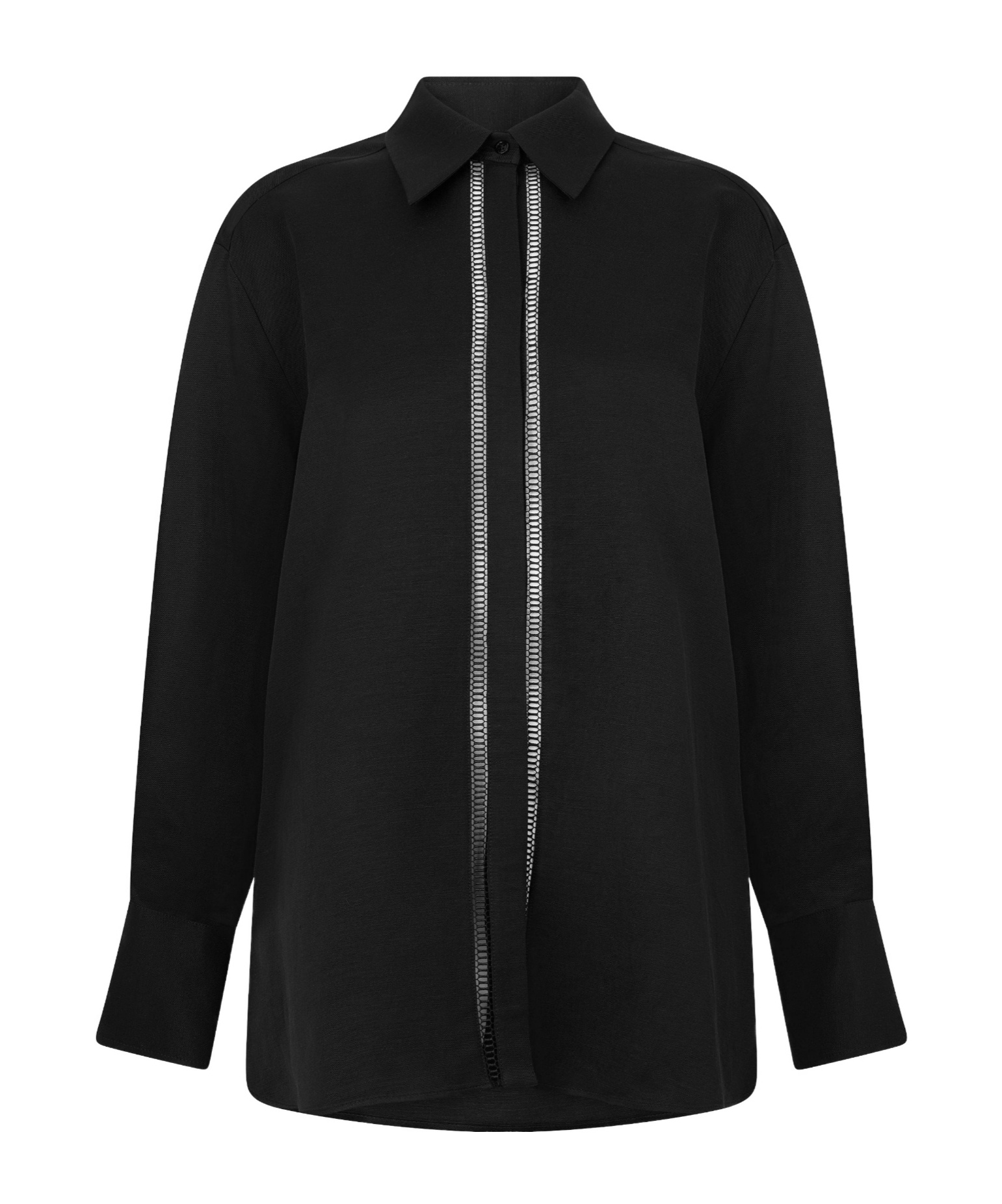 Hugo Boss Solid-color Long-sleeved Shirt In Black