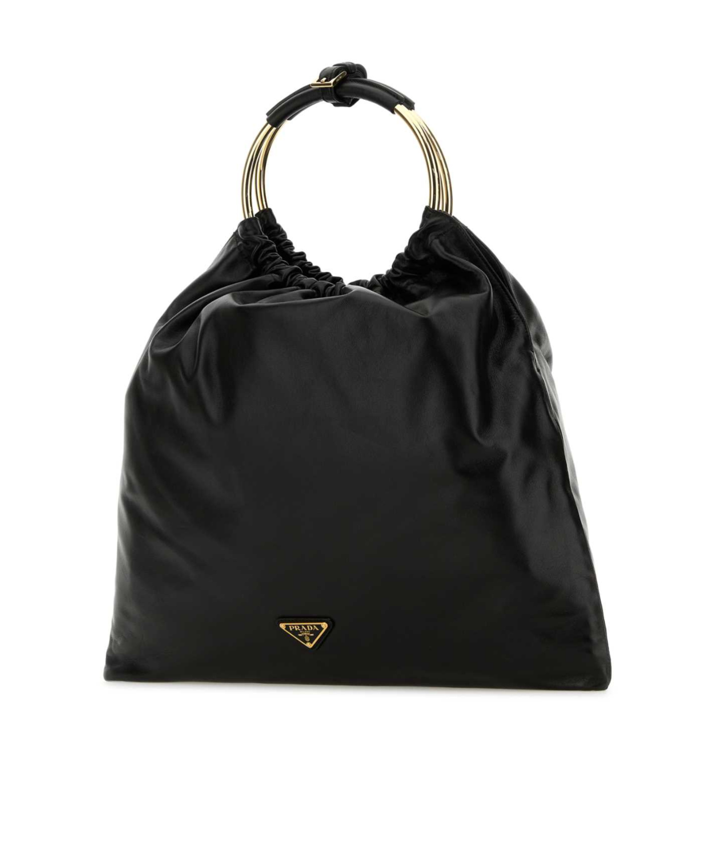 Prada Nappa Leather Top Handle Bag In Black