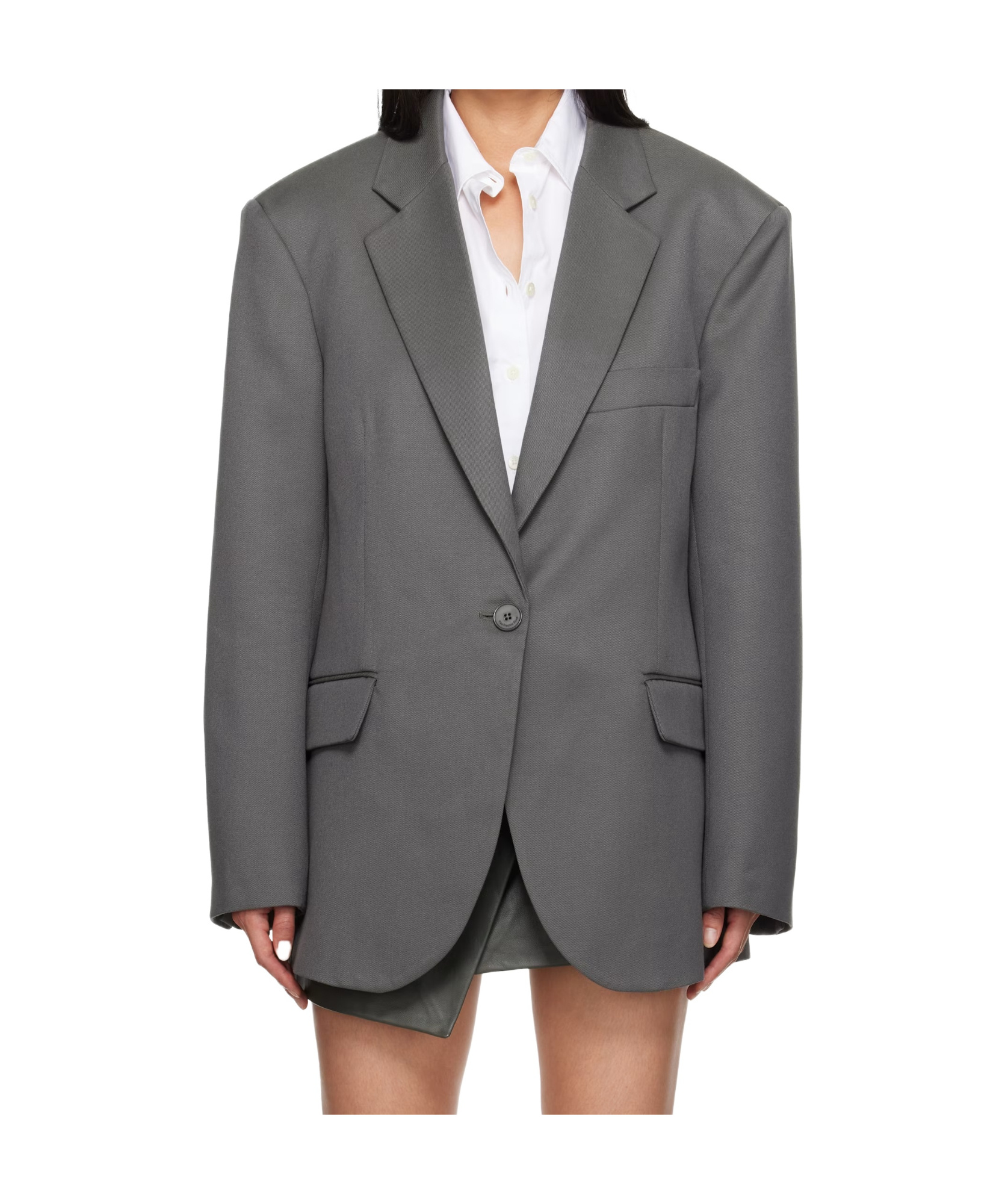 The Frankie Shop Khaki Lyra Oversized Blazer