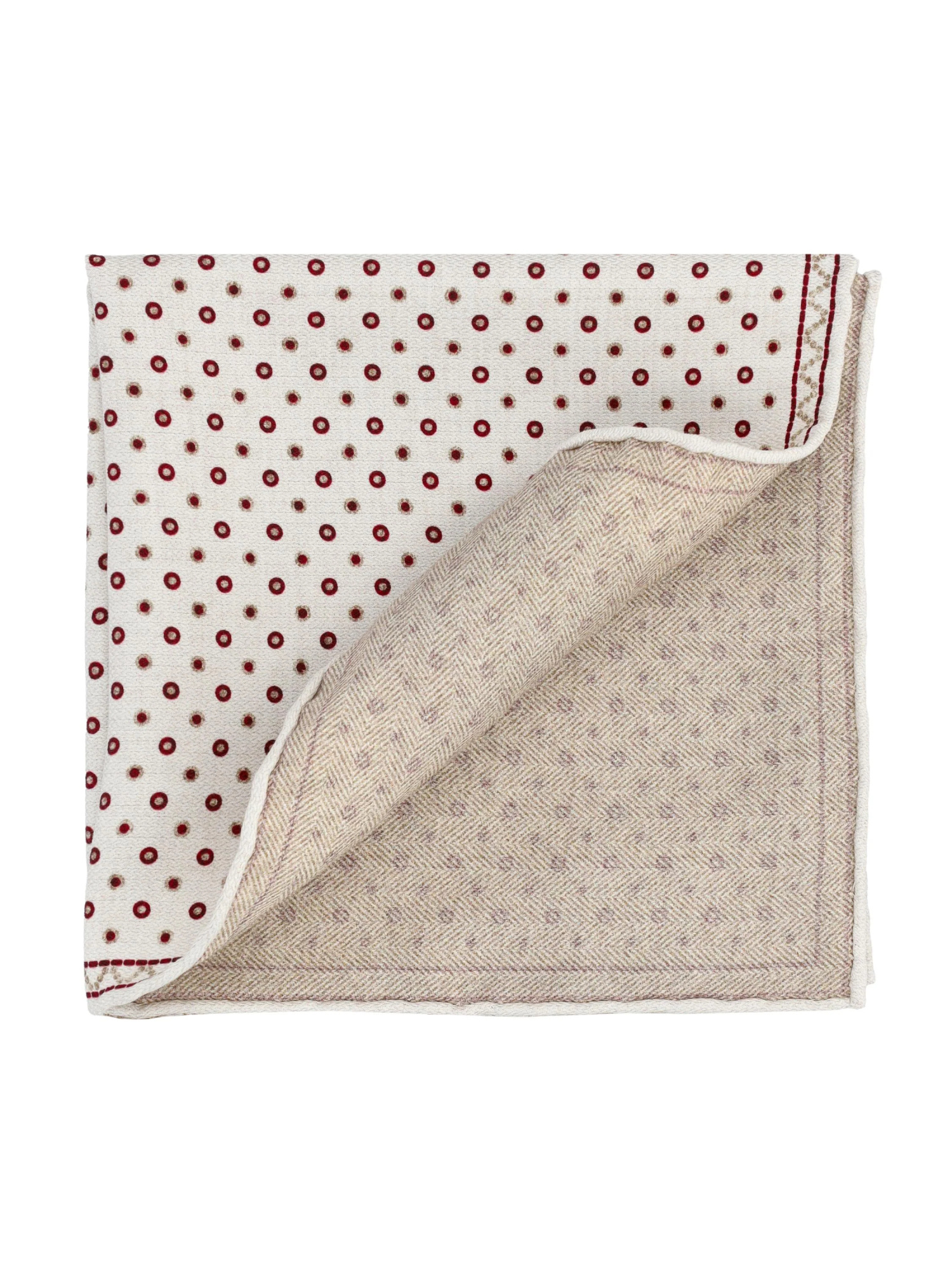 Brunello Cucinelli Geometric-pattern Pocket Square In White