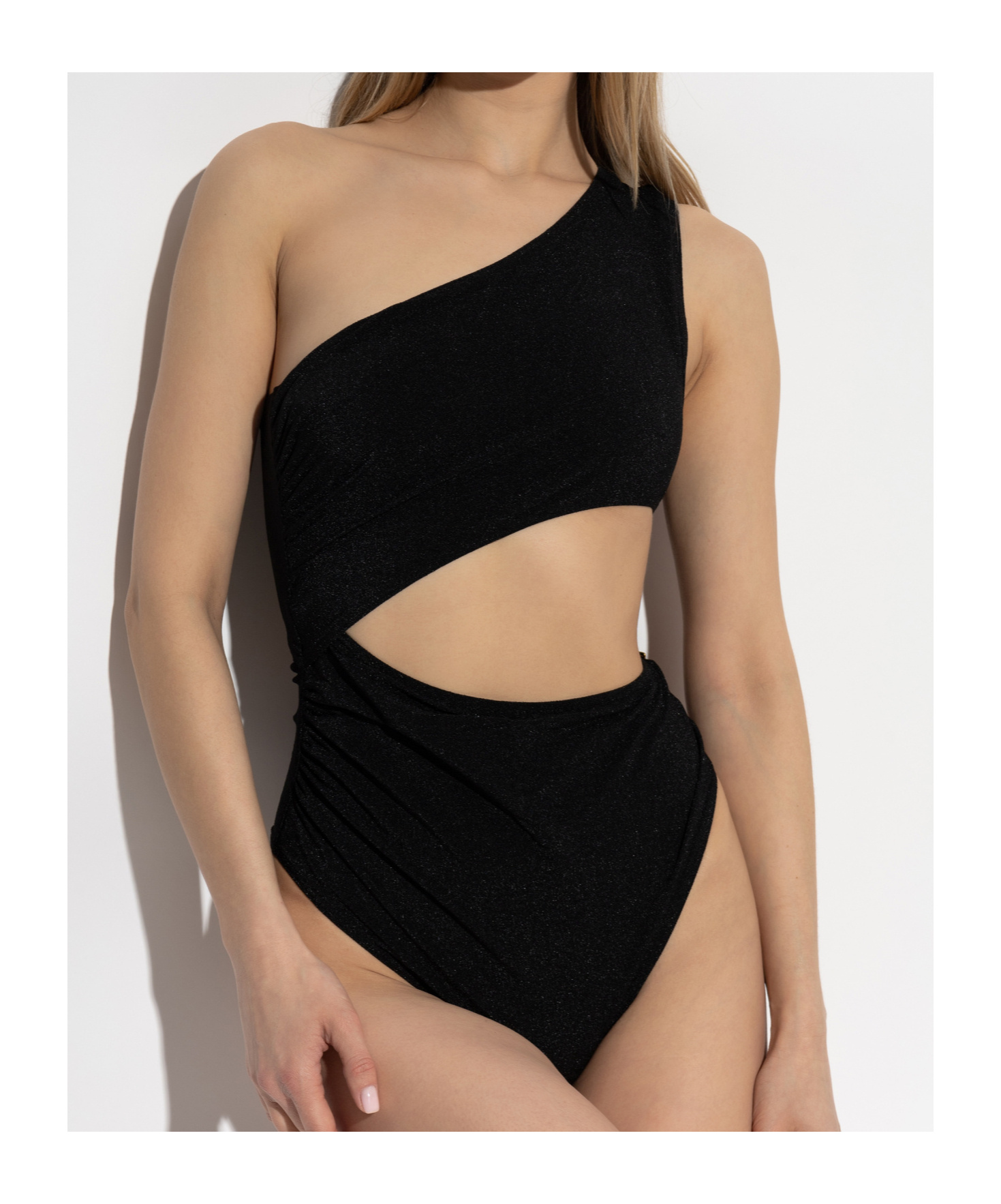 Balmain One-shoulder One-piece Swimsuit In Black