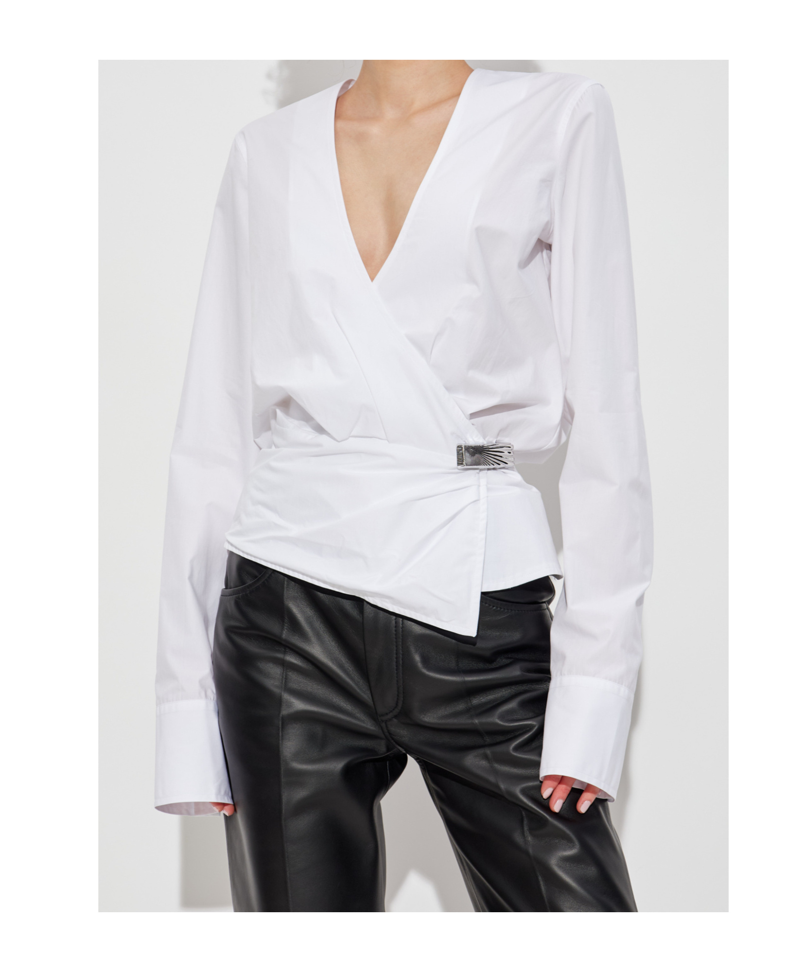 Attico Wrap-design Blouse In White