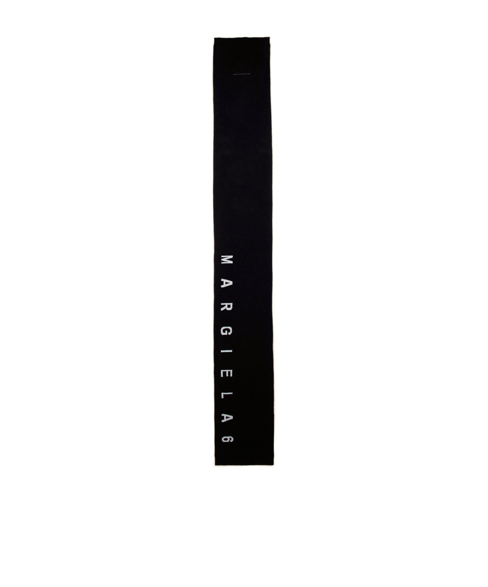 Mm6 Maison Margiela Logo Inlaid Knitted Scarf In Black