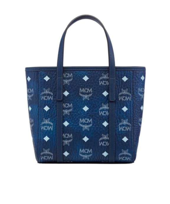 Mcm Toni Top-zip Shopper In Visetos In Blue