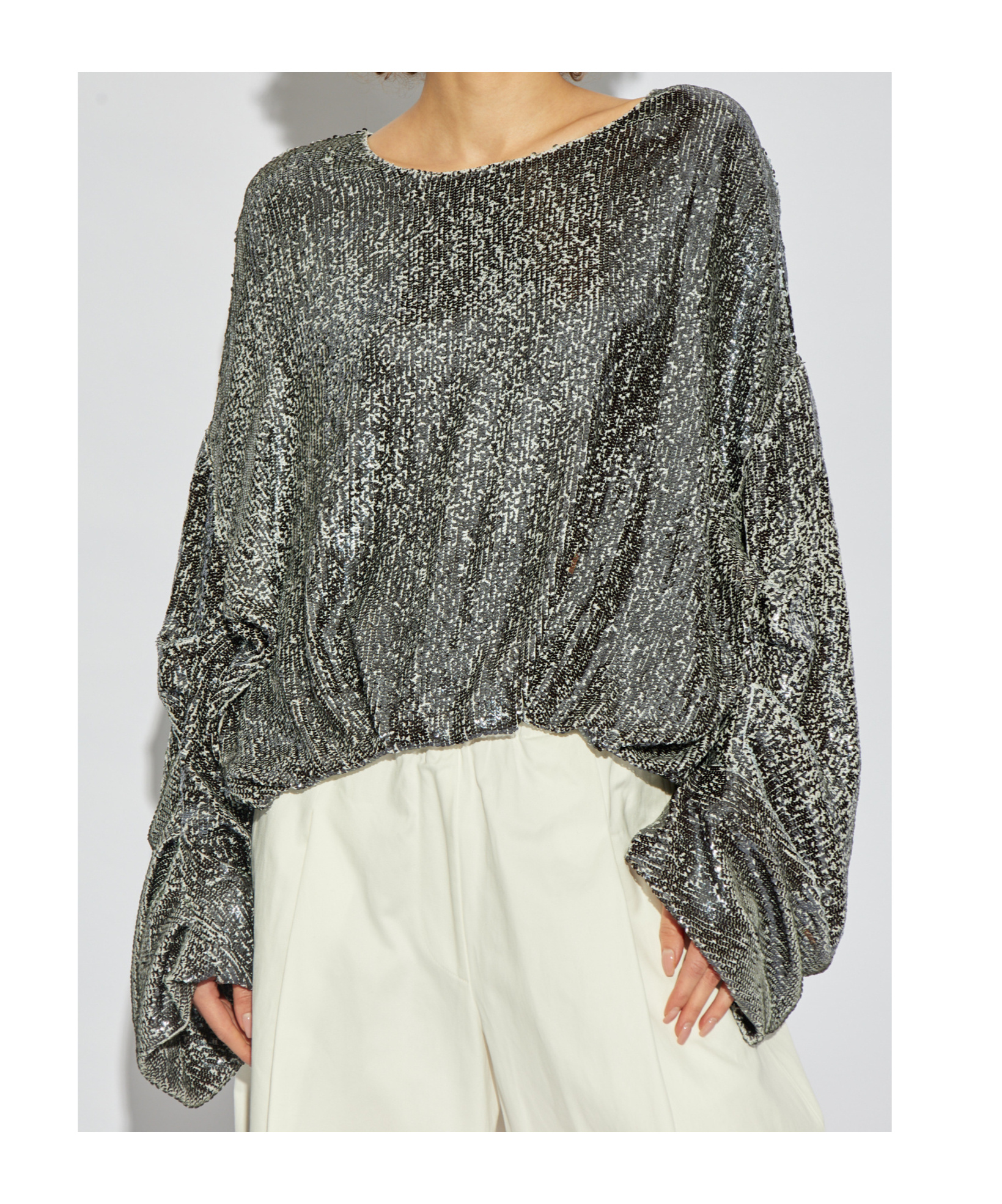 Dries Van Noten Sequined Top In Black