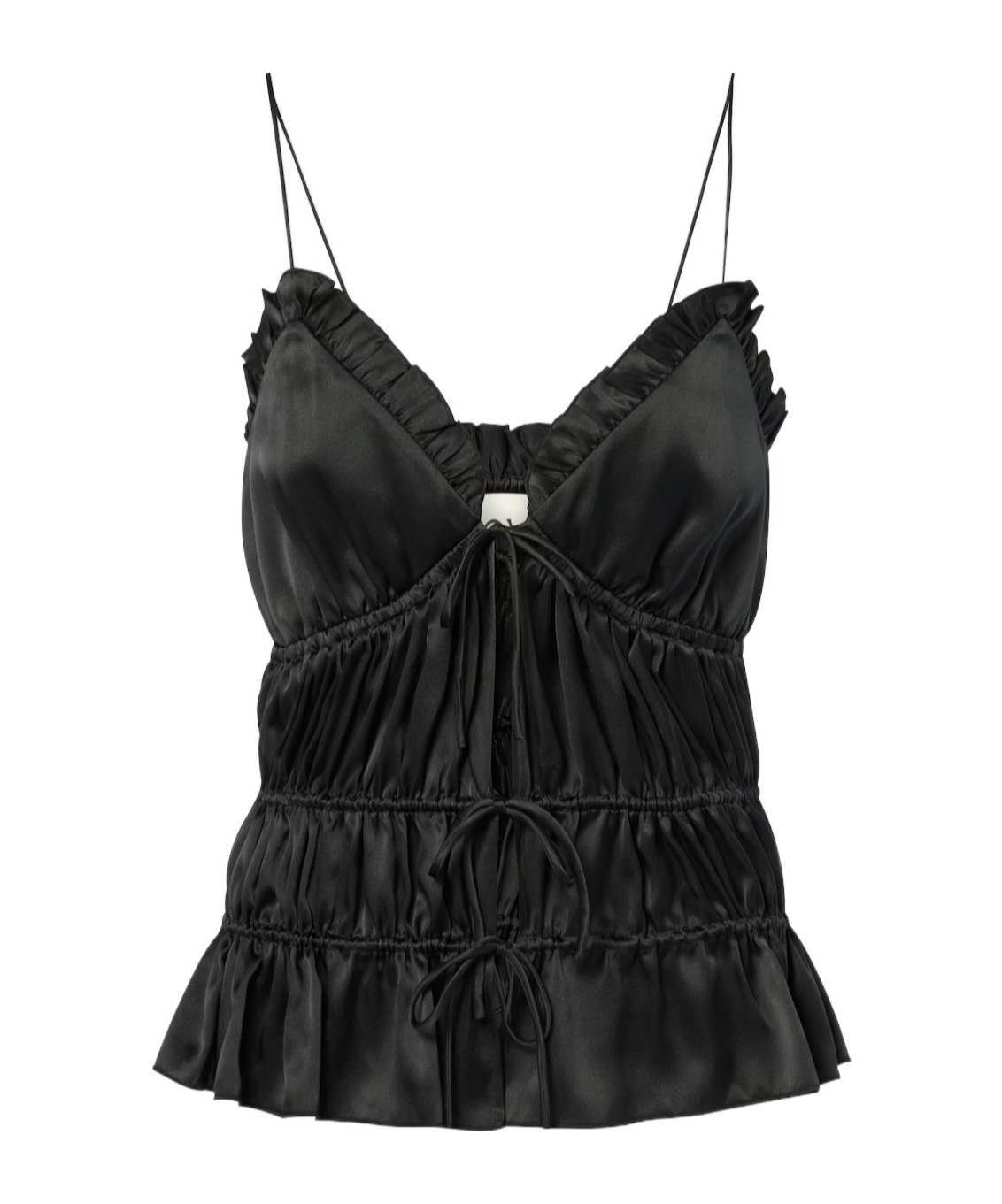 Tove Keonie Gathered Silk Top In Black