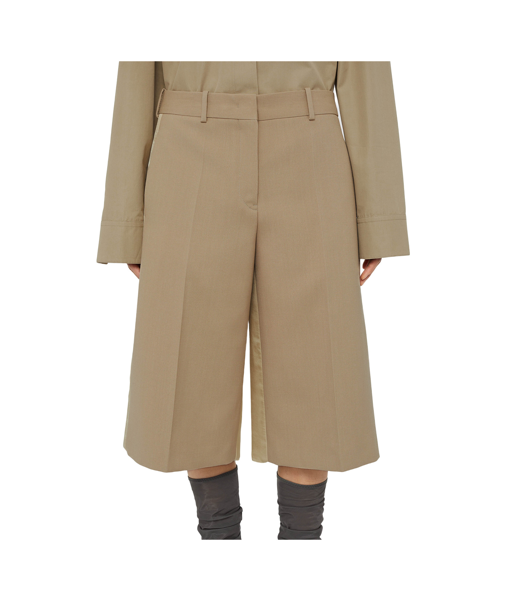 Jil Sander Wool Tailored Bermuda Shorts In Nude