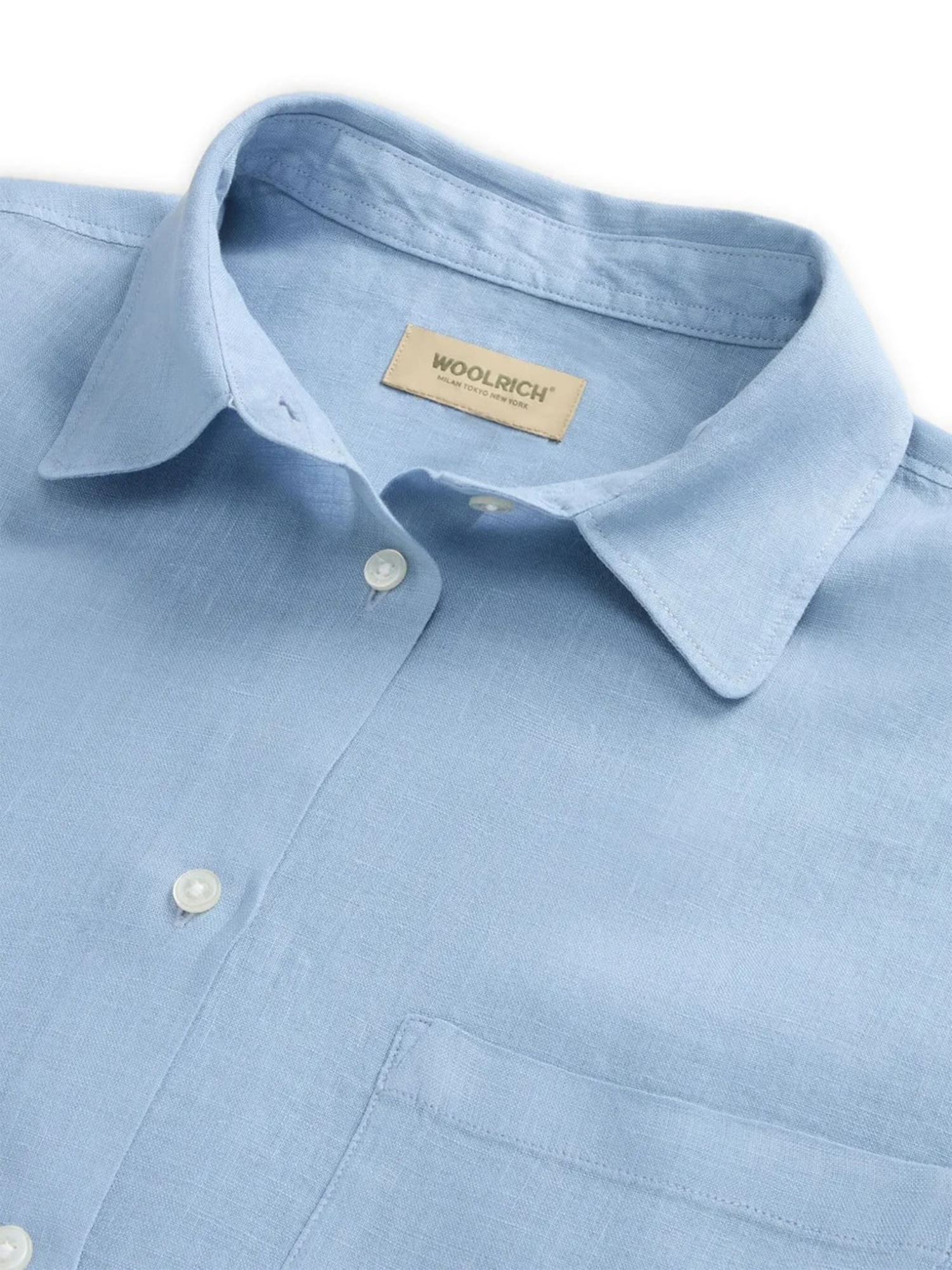 Woolrich Linen Shirt In Blue