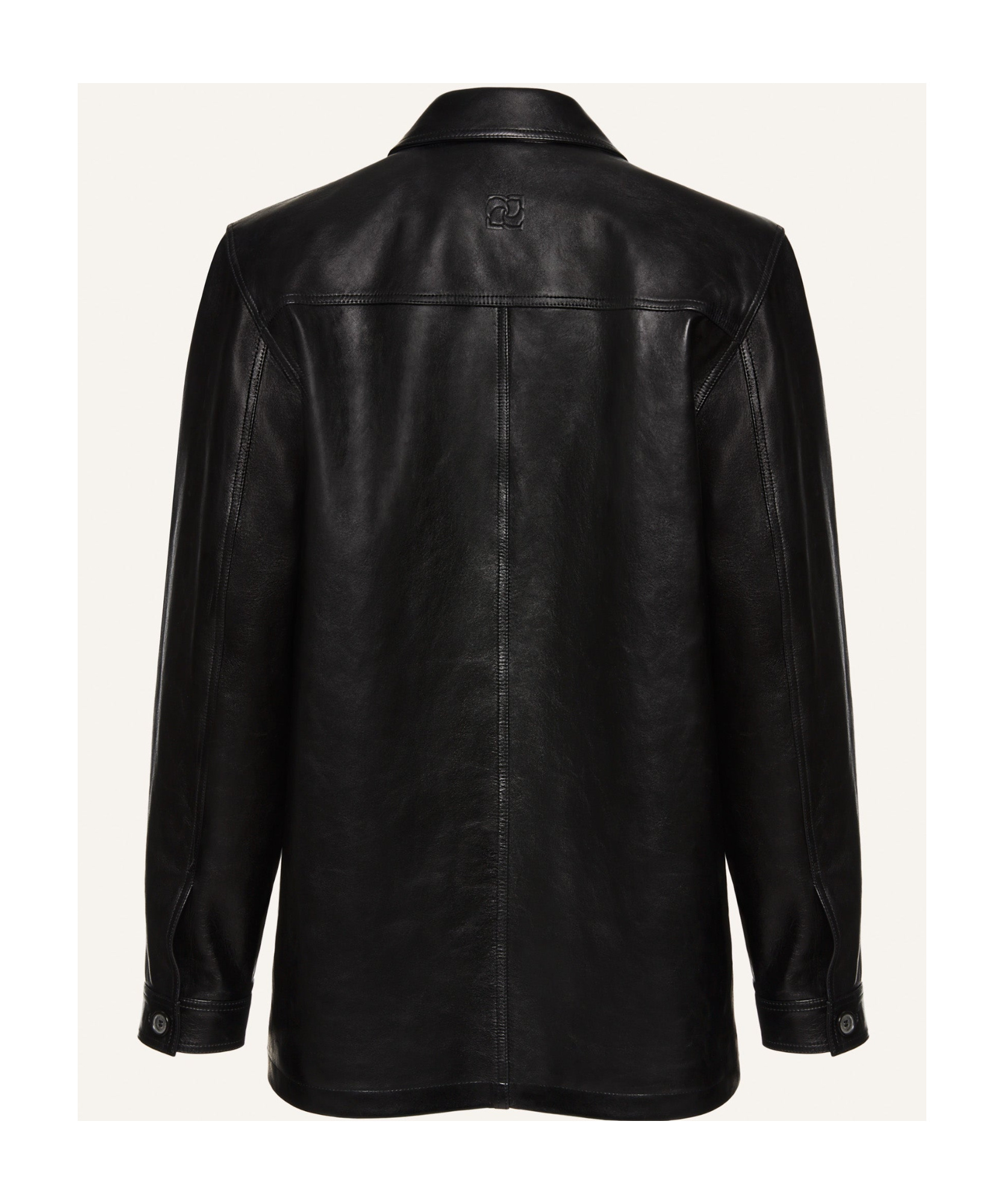Magda Butrym Long-sleeved Leather Jacket In Black