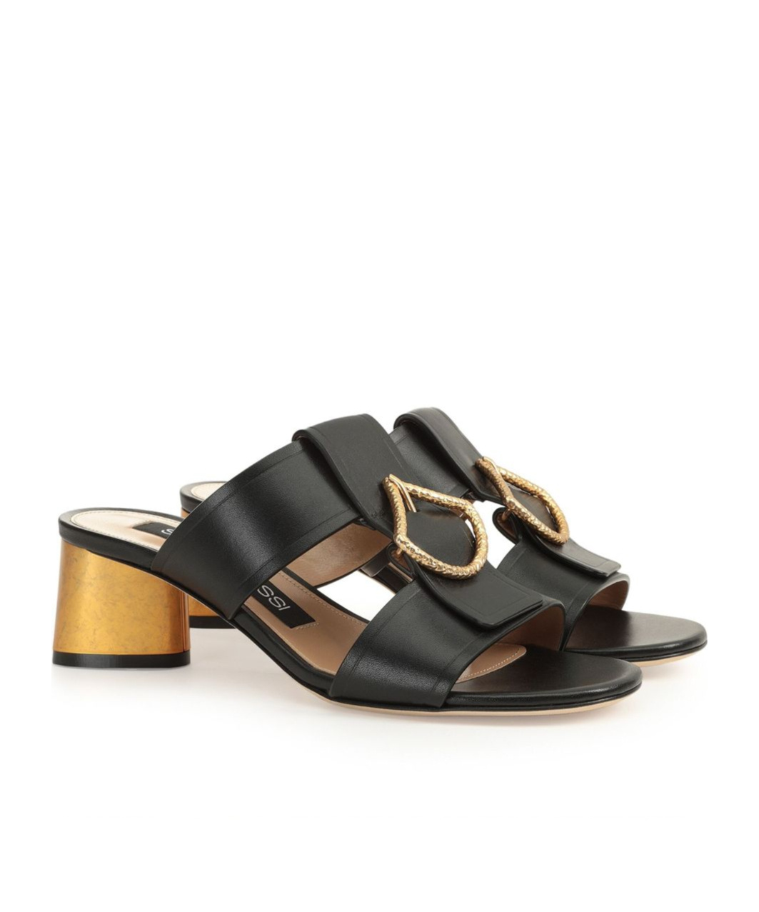 Shop Sergio Rossi Round Toe High Heel Sandals In Black