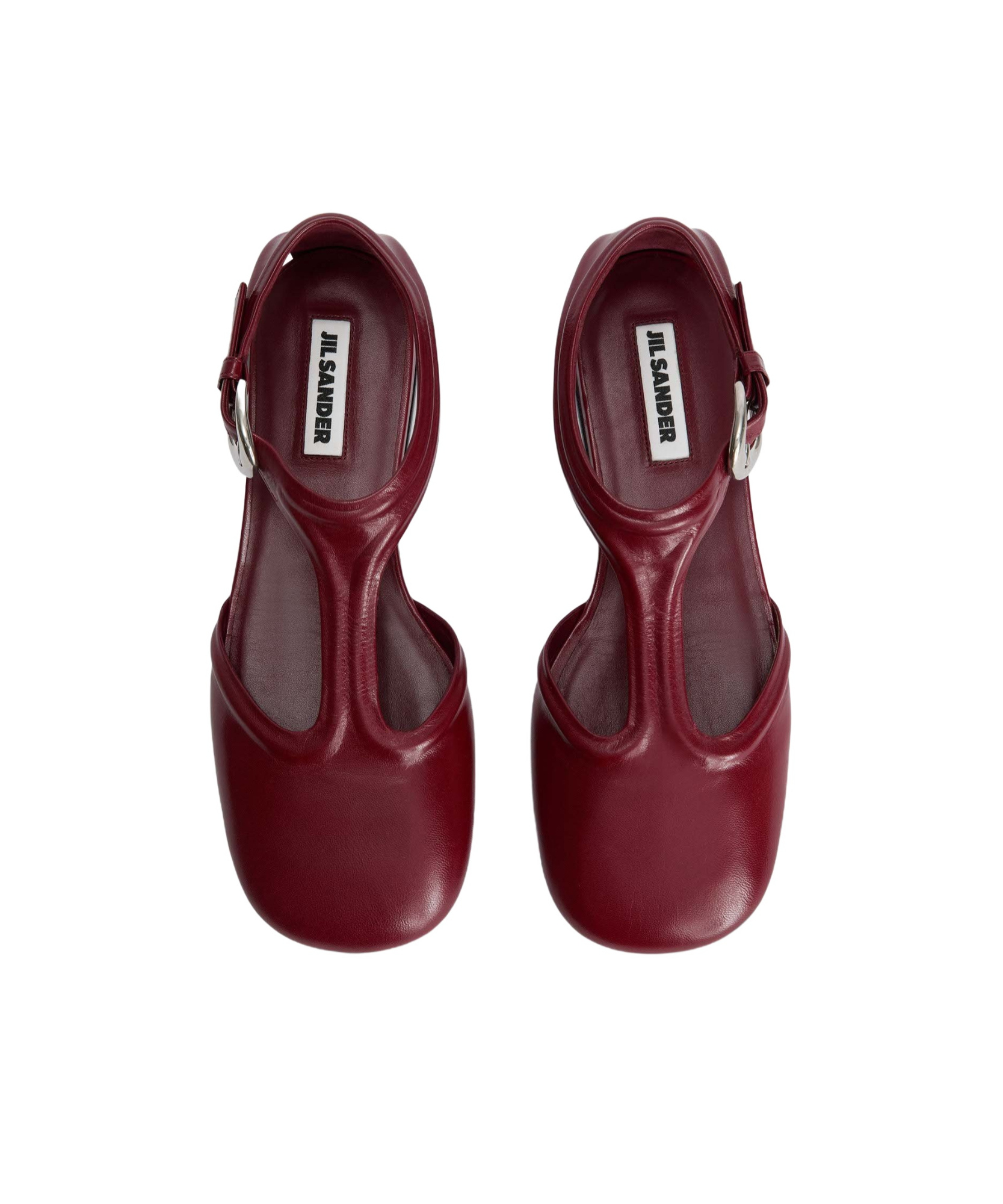 Jil Sander Mary Jane Ballerina Shoes In Brown