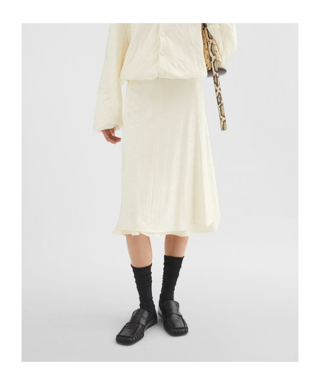 Jil Sander Floral-jacquard Midi Skirt In Coconut