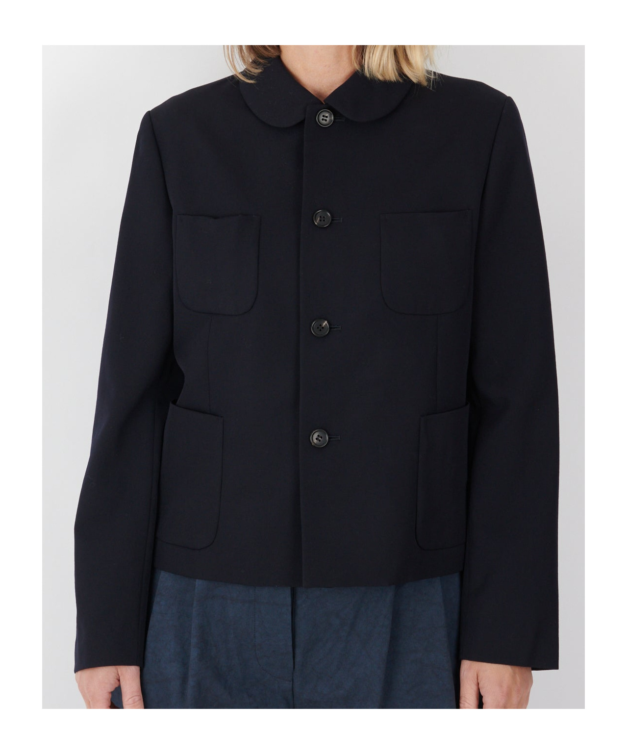 Comme Des Garçons Long-sleeved Casual Jacket In Black